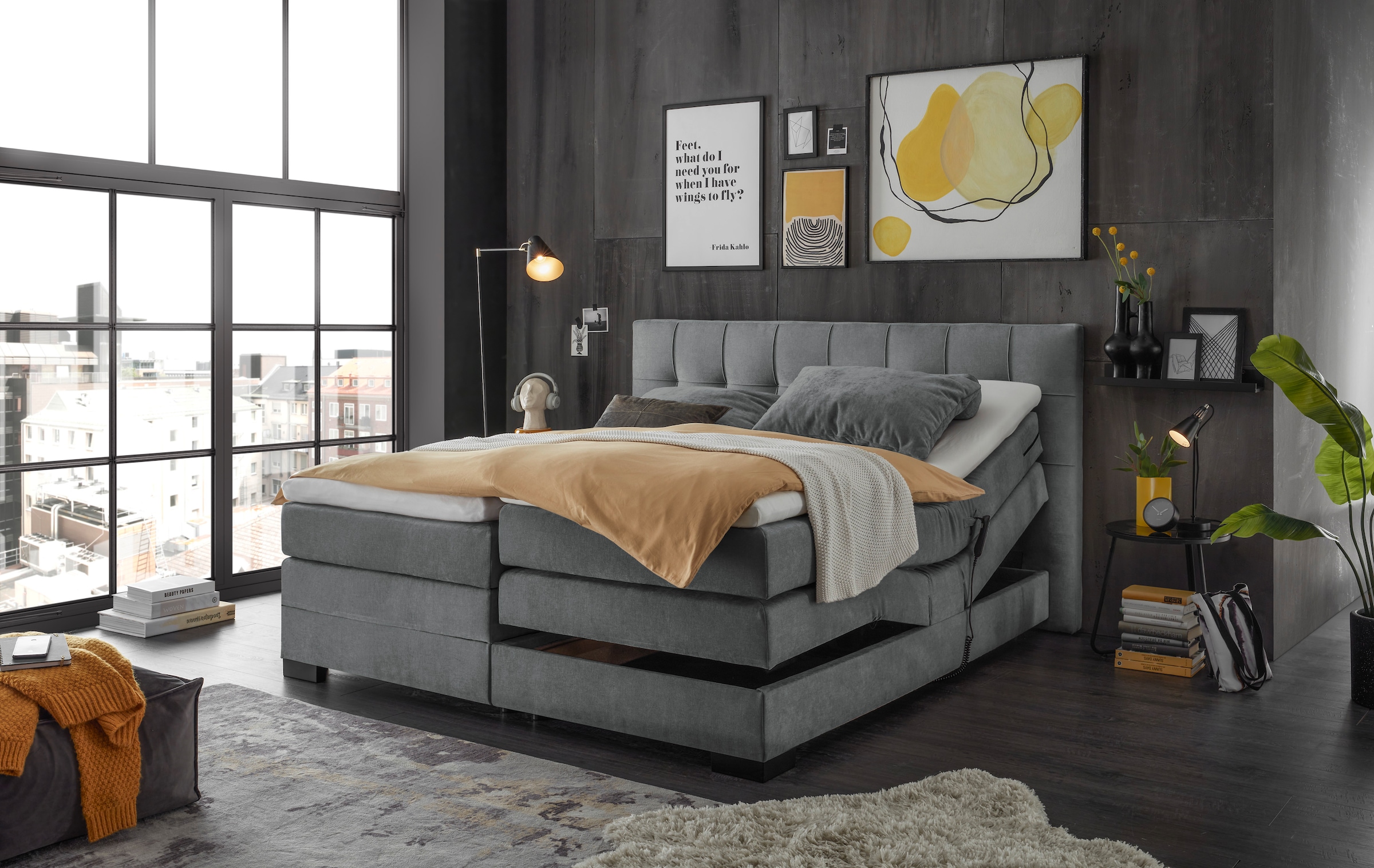 ED EXCITING DESIGN Boxspringbett »Talena« inkl. Motor und Topper