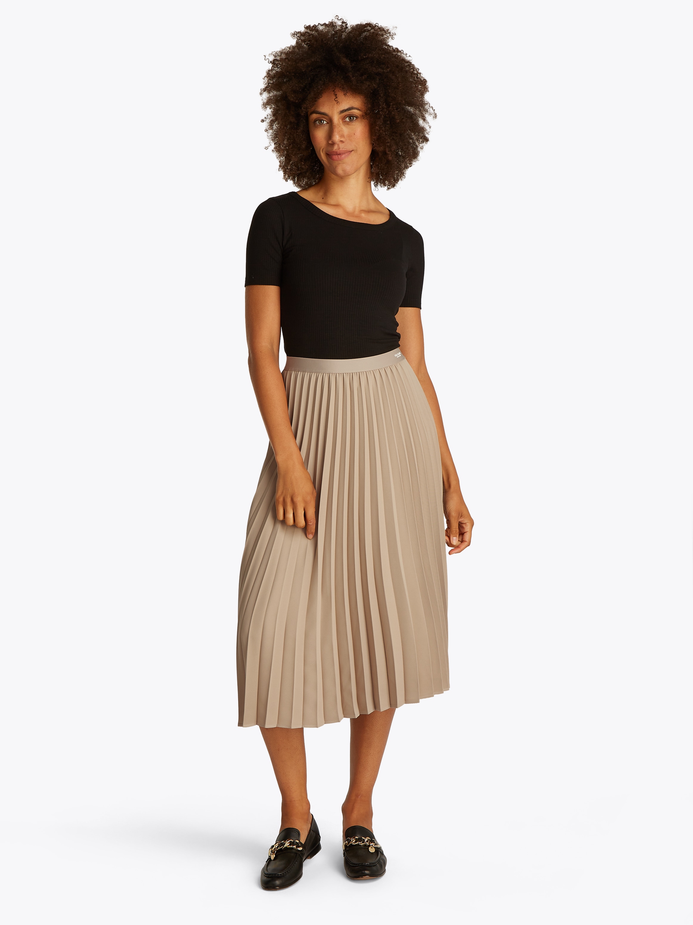 Tommy Hilfiger Plisseerock »FLUID PLEATED PULL ON MIDI SKIRT«, mit rundum Falten