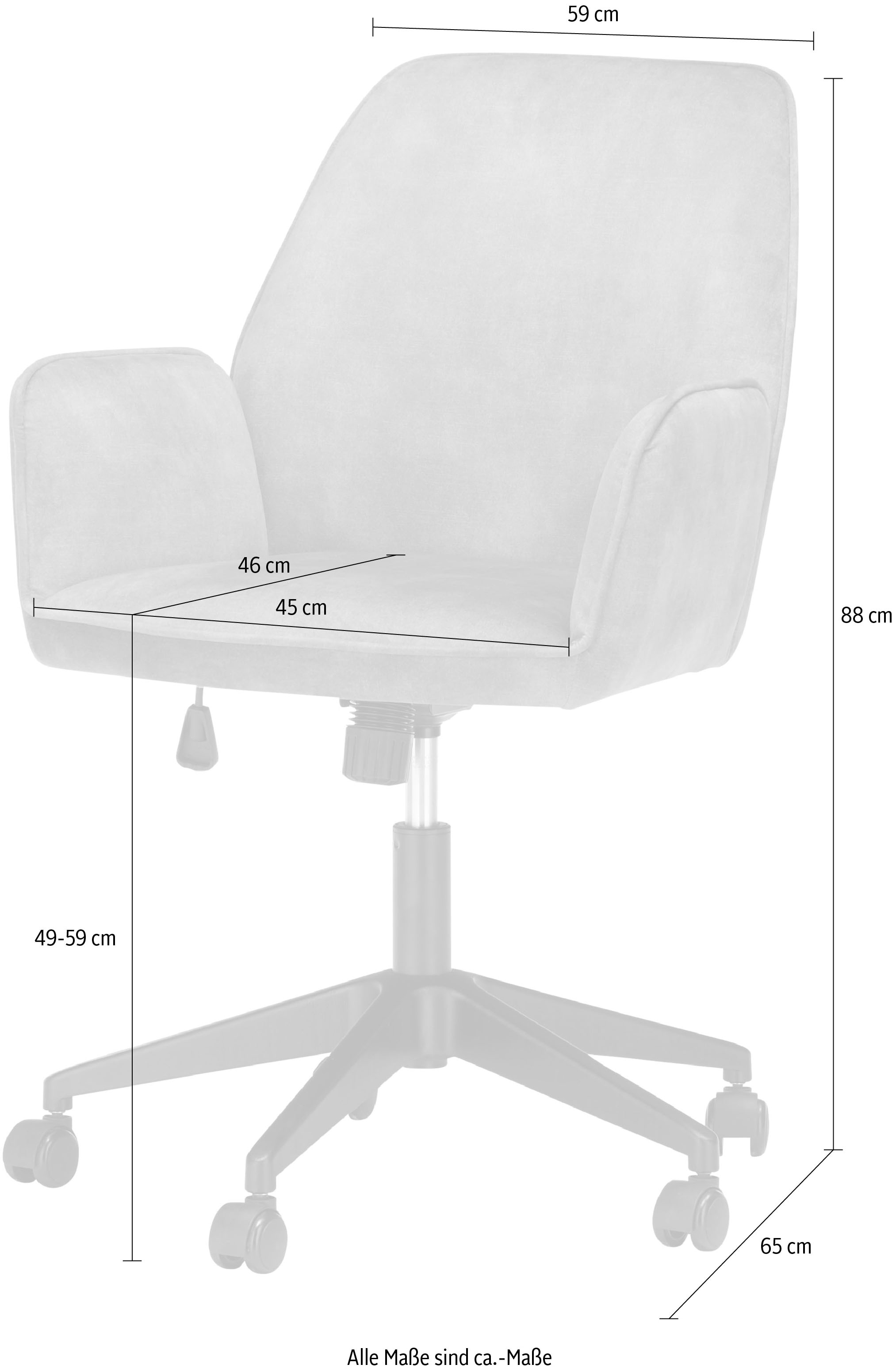 MCA furniture Schreibtischstuhl »O-Ottawa«, OTTO Velvet, kaufen bei Bürostuhl mit Stoffbezug, Komfortsitzhöhe stufenlos verstellbar