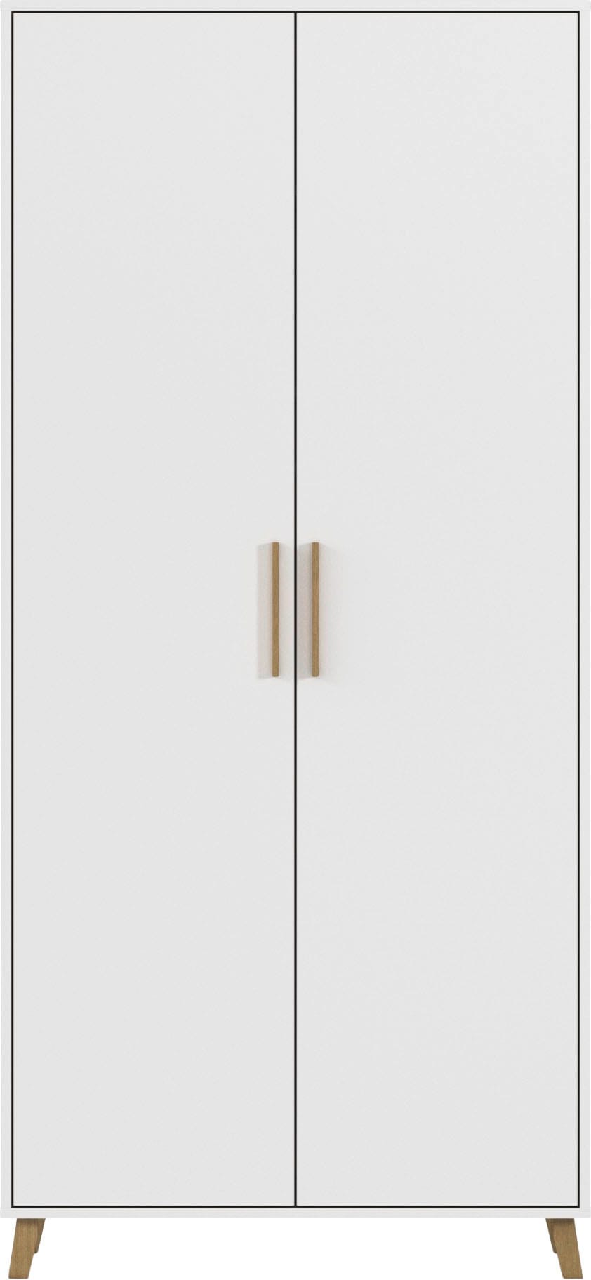 rauch Drehtürenschrank »Kleiderschrank Schrank Garderobe SHINJO Breiten 93/140/187 cm« in 3 verschiedenen Ausstattungen BASIC/CLASSIC/PREMIUM,  Griffe und Füße aus Massivholz, viel Stauraum MADE IN GERMANY