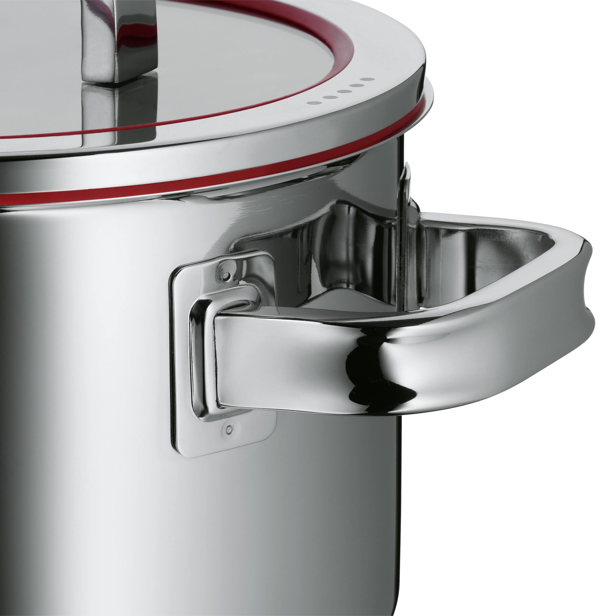 WMF Kochtopf »Function 4«, Cromargan® Edelstahl Rostfrei 18/10, (2 tlg.), wärmereduzierende Griffe, mit 4 Abgießfunktionen, Innenskalierung