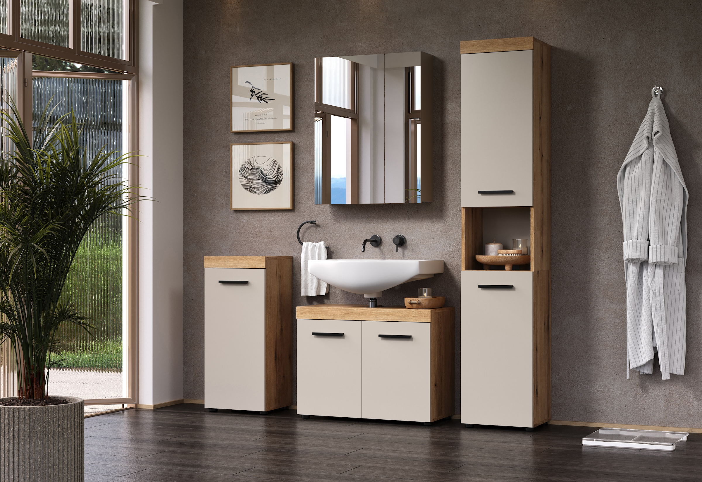 welltime Badkommode »Isera« 1 Stk. tlg. Unterschrank mit 1 Tür und 1 Einlegeboden – (B/T/H) 36/31/81 cm