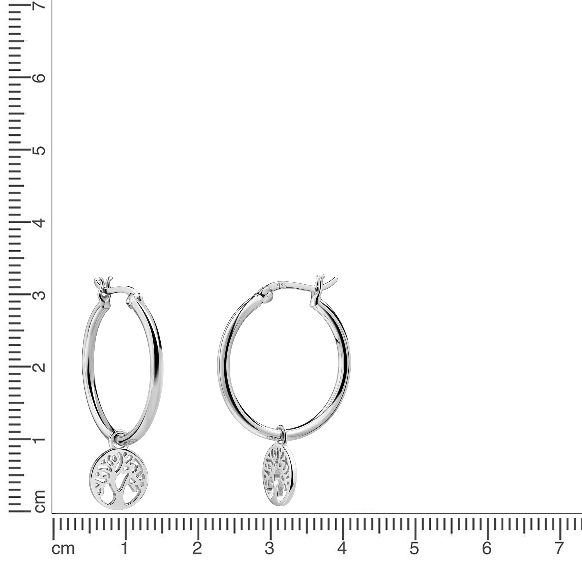 Firetti Paar Creolen »Schmuck Geschenk Silber 925 Ohrschmuck Ohrringe Baum des Lebens«