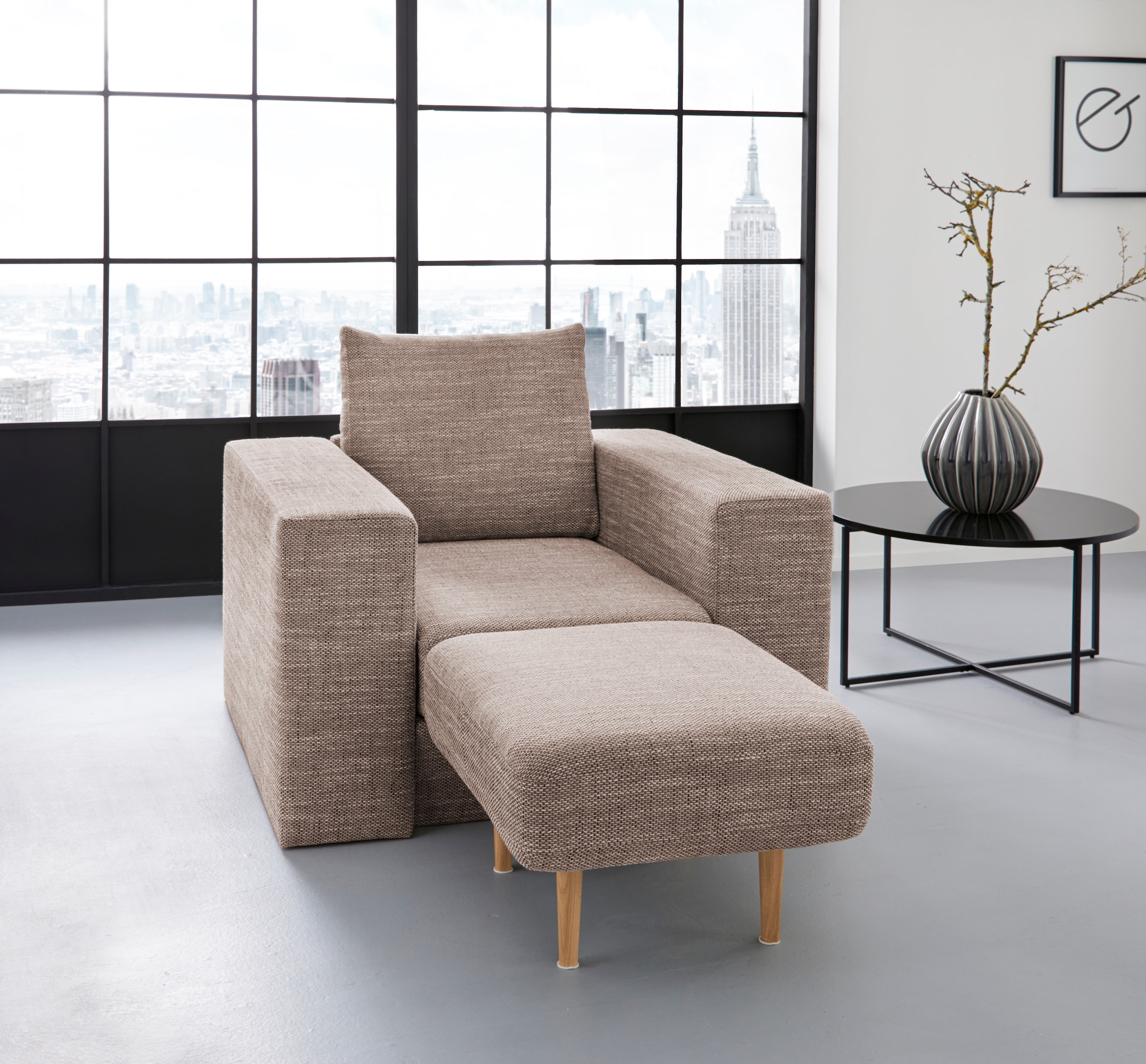 LOOKS by Wolfgang Joop Sessel »Looksv«, Verwandlungssessel: aus Sessel wird Sessel mit Hocker