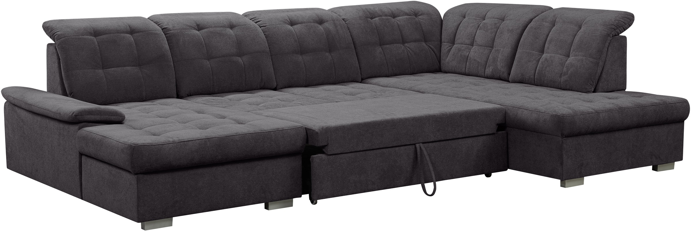 WERK2 Wohnlandschaft »Kordula-New U-Form«, Sofa in U-Form mit Schlaffunktion & Bettkasten, Schlafcouch