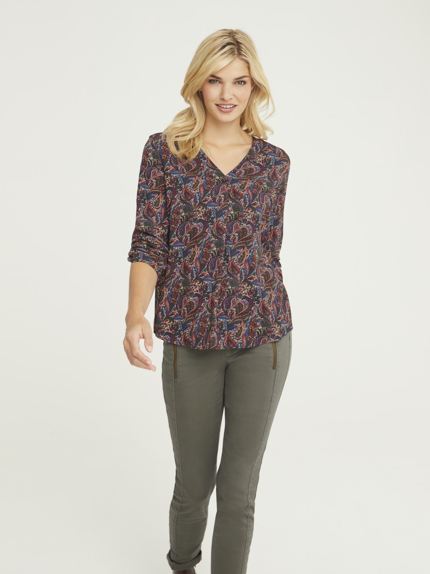 Druckbluse mit Paisley-Dessin