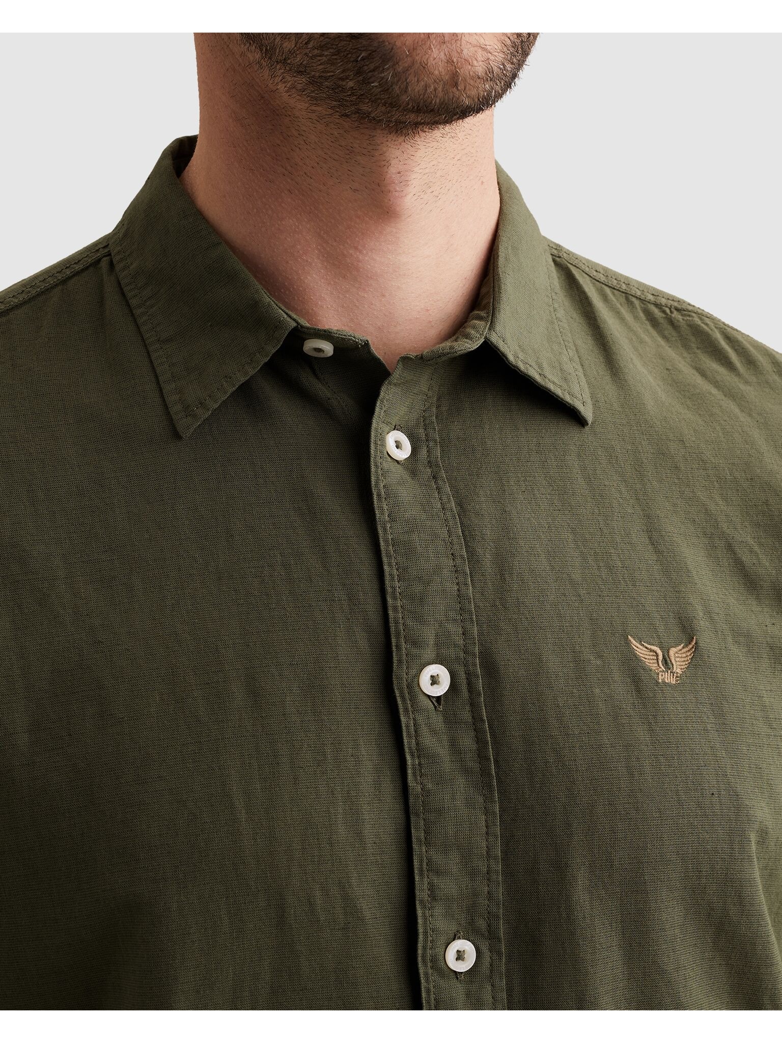 PME LEGEND Langarmhemd mit Logo Stickerei