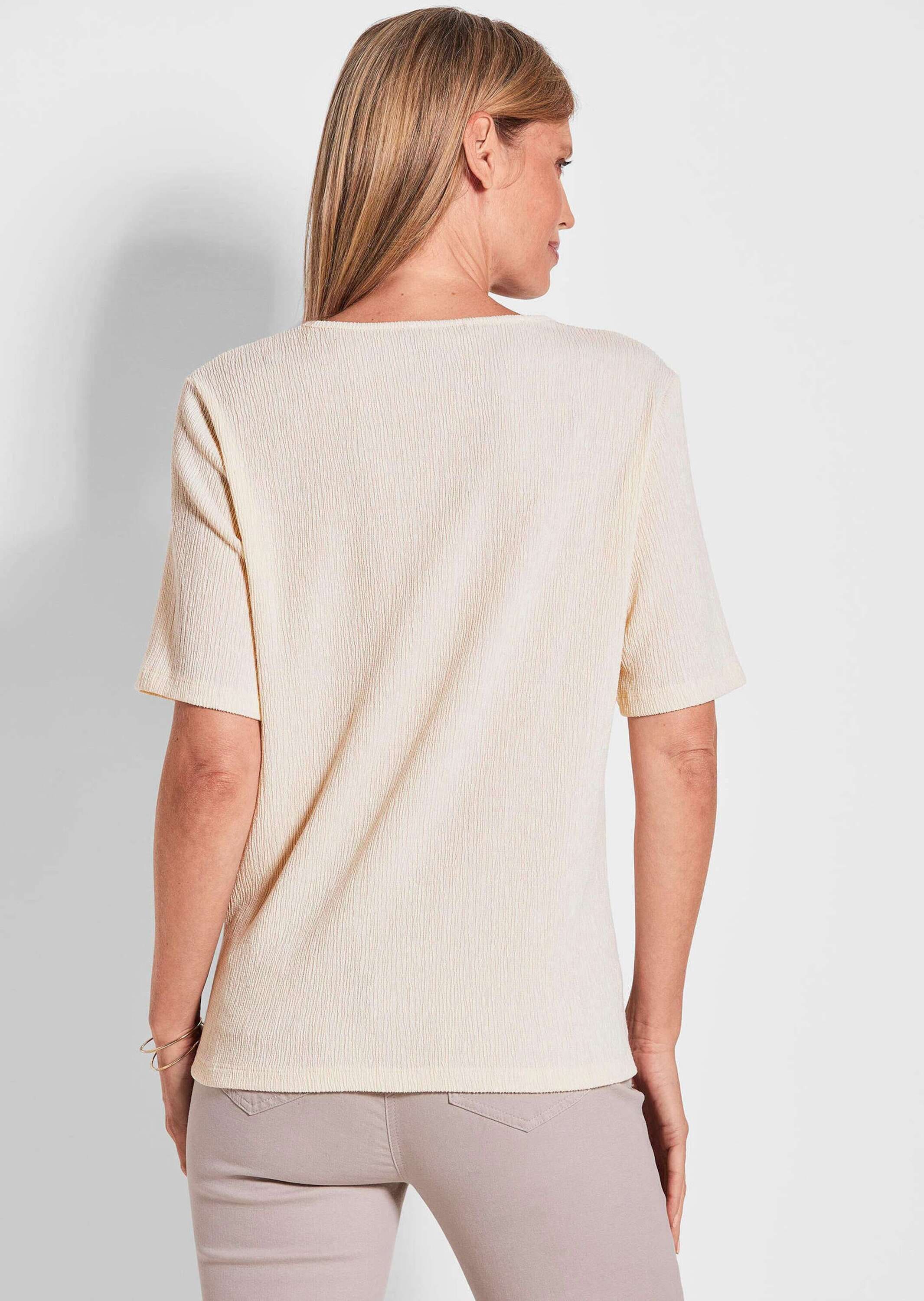 GOLDNER Kurzarmshirt »Kurzgröße Braunes Halbarm-Oberteil«