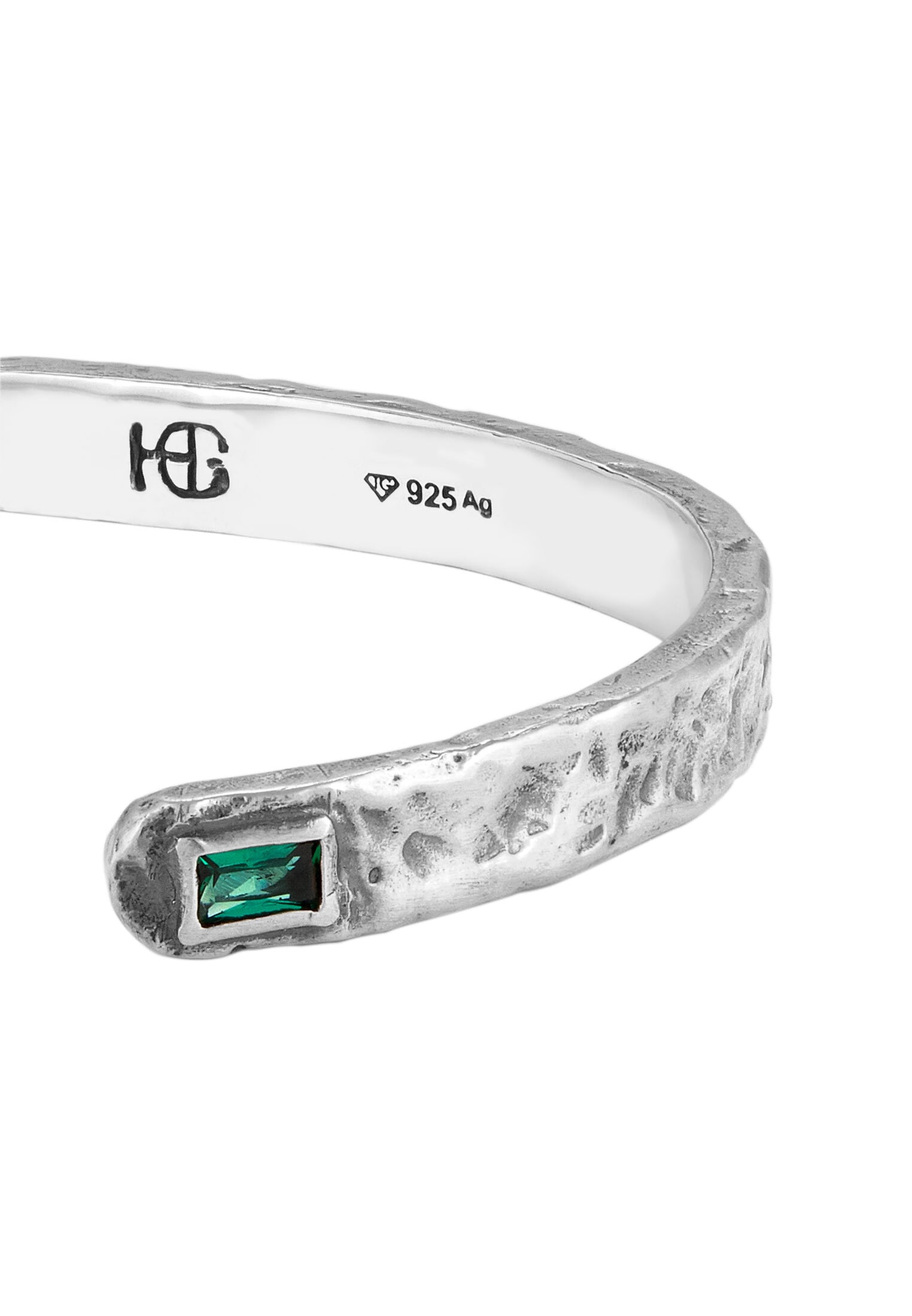 HAZE & GLORY Armkette »Armband Armreif Synthetischer Smaragd Grün 925 Sterling Silber«