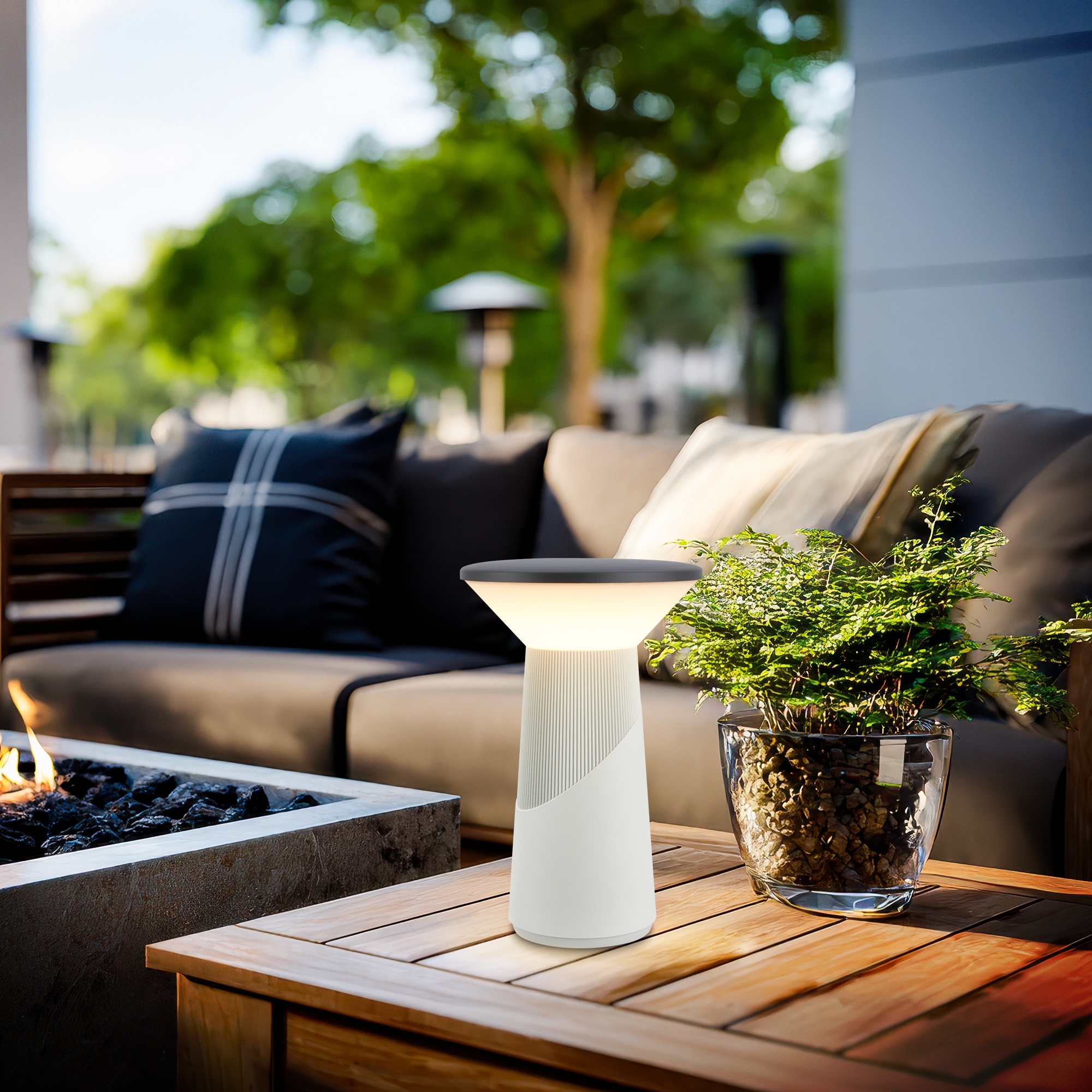 Briloner Leuchten LED Tischleuchte »PILIA« LED-Board 1 Stk. Warmweiß 15x24 cm, Akku tauschbar, Indoor/Outdoor, Wohnzimmer, Balkon