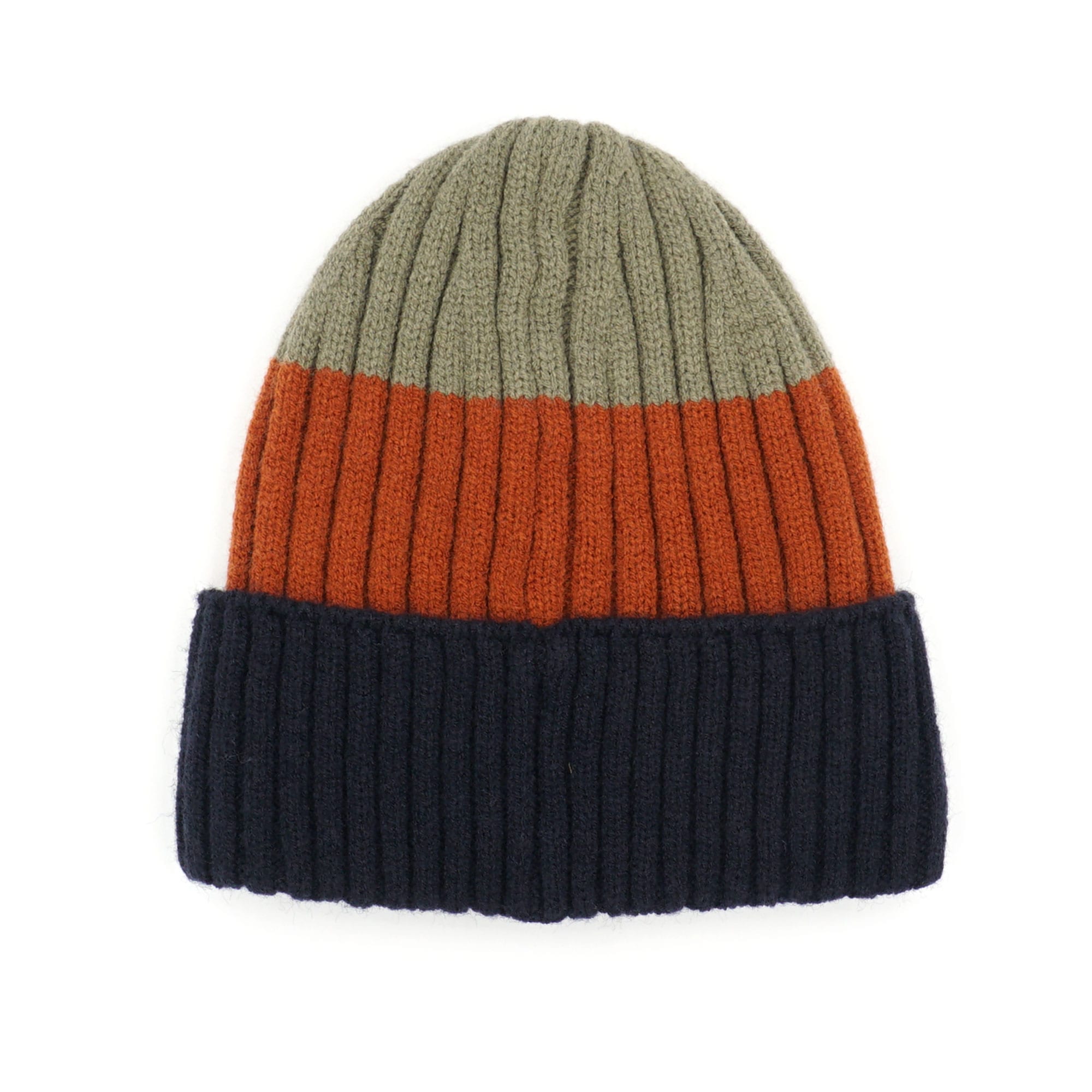 MAXIMO Beanie Wollanteil, gestrickt, gefüttert, mit Umschlag, breit gestreift