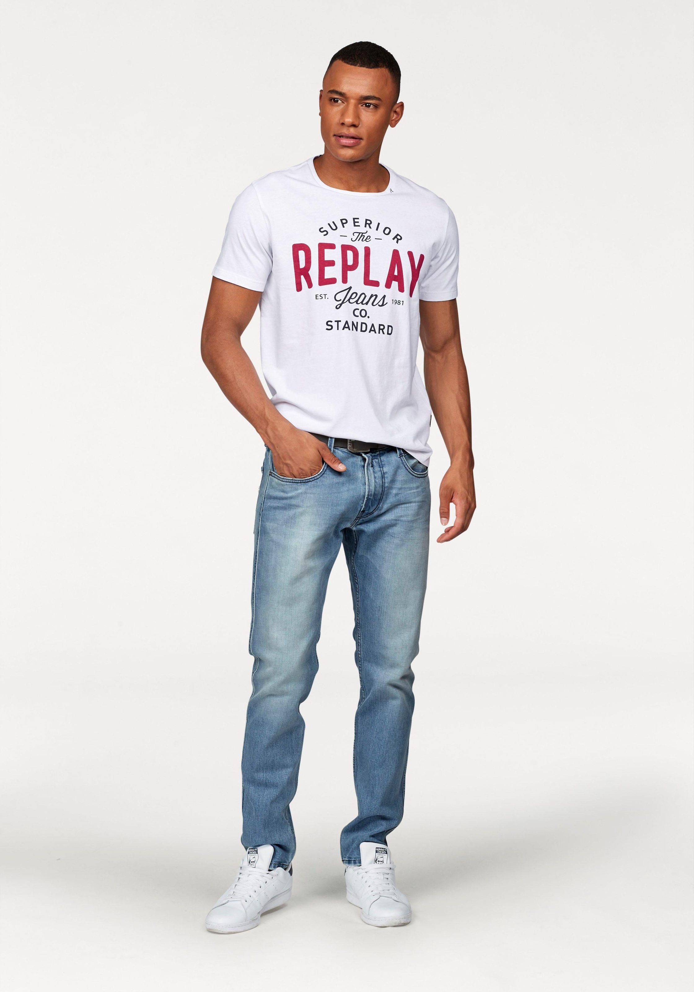Replay T-Shirt, mit Markendruck