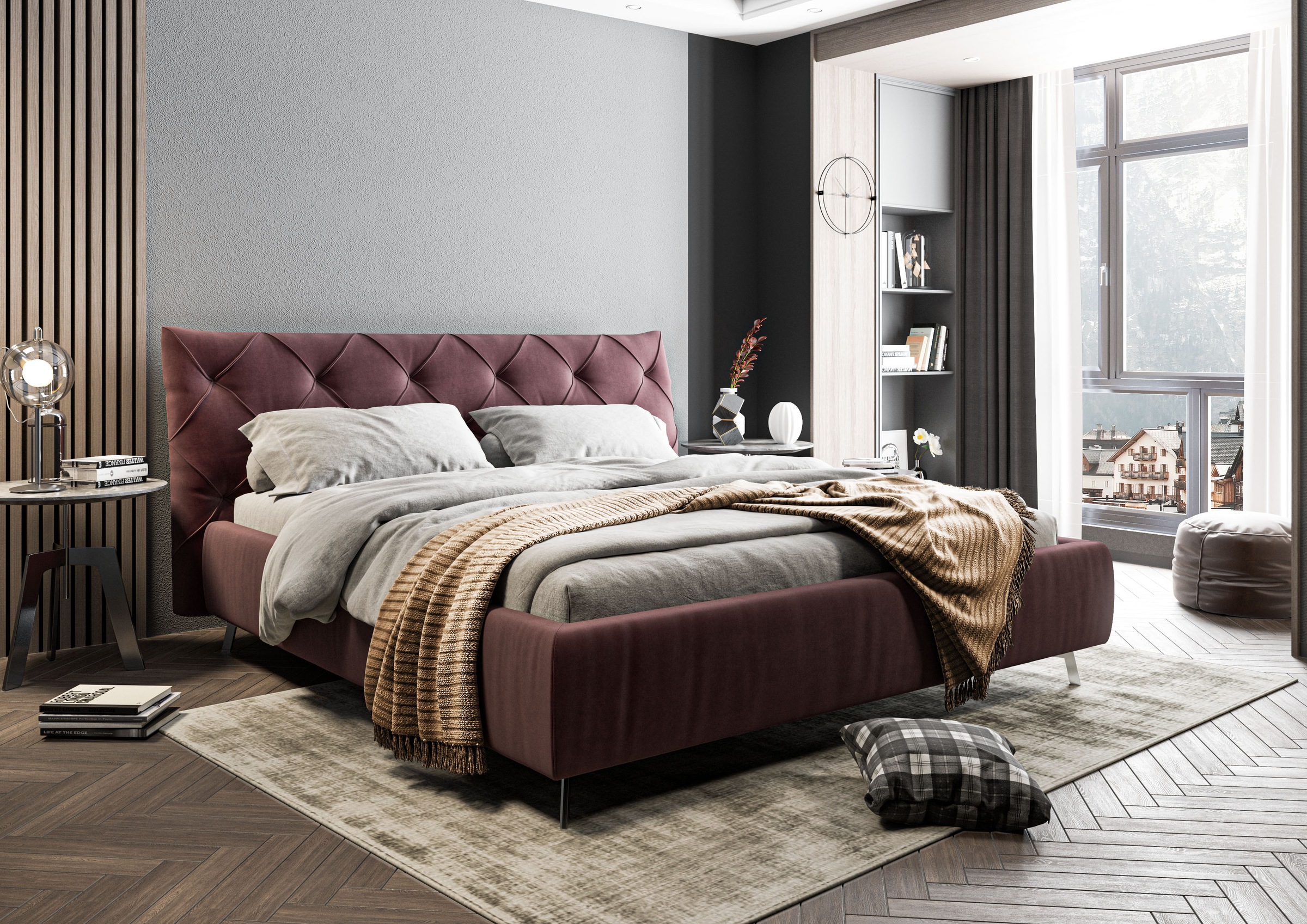 Home affaire Polsterbett »Elloree in 4 Breiten bis 200cm, auch in Leder« Kopfteilhöhe 105cm, belastbar bis 280 kg, auch in Überlänge 220cm