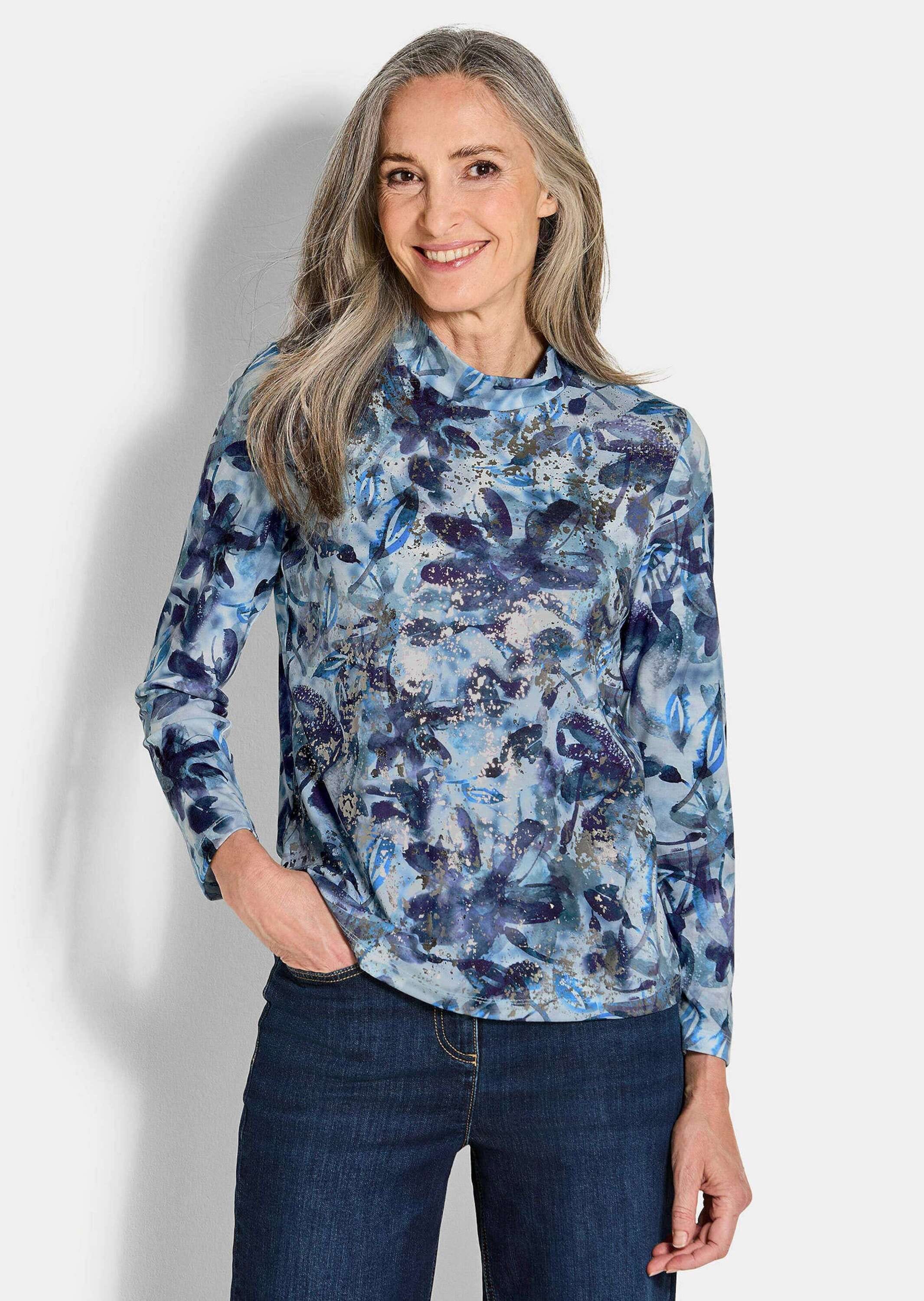 GOLDNER Kurzarmshirt »Jersey-Shirt mit Glanzdetails«