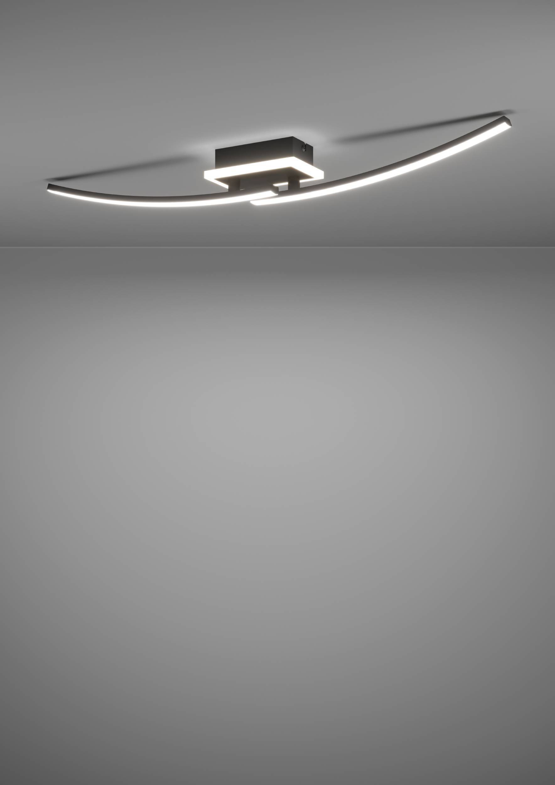 EGLO Deckenleuchte »Lungolago Deckenlampe, Bürolampe Decke aus Metall, Küchenlampe, Lampe« LED-Modul 1 Stk. Neutralweiß Wand-/Deckenleuchte - L74 x B14 x H6 cm - schwarz - 12W inkl.