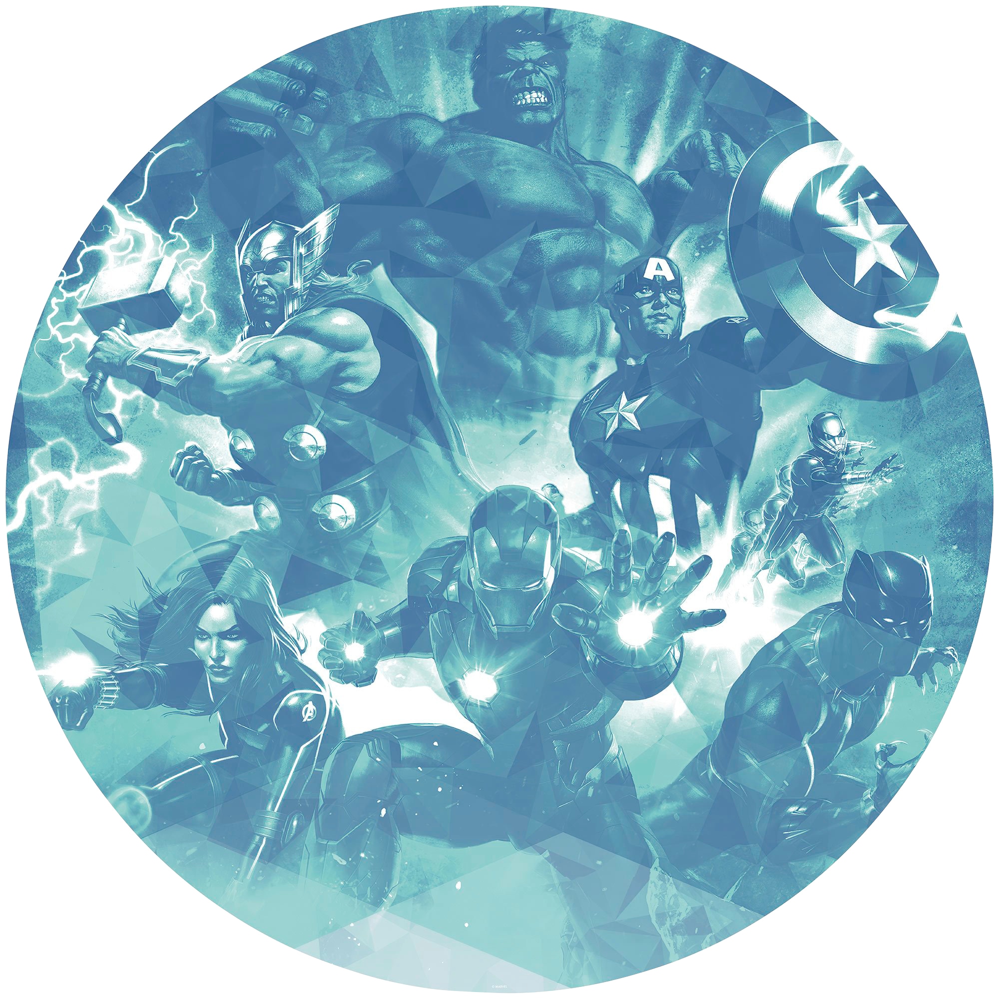 Komar Fototapete »Avengers Blue Power«, 125x125 cm (Breite x Höhe), rund  und selbstklebend online bestellen bei OTTO