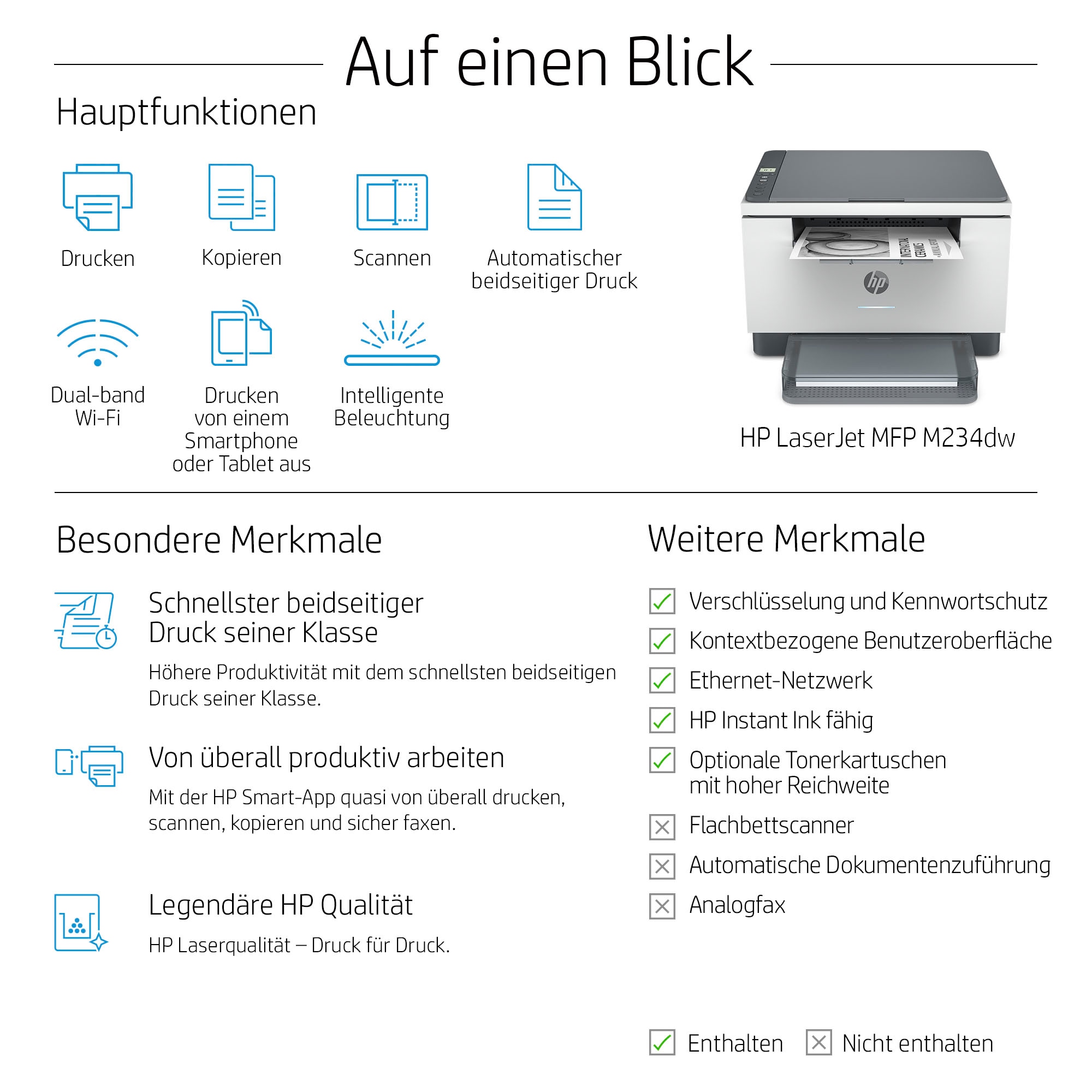 HP Multifunktionsdrucker »LaserJet MFP M234dw«, 2 Monate gratis Drucken mit HP Instant Ink inklusive