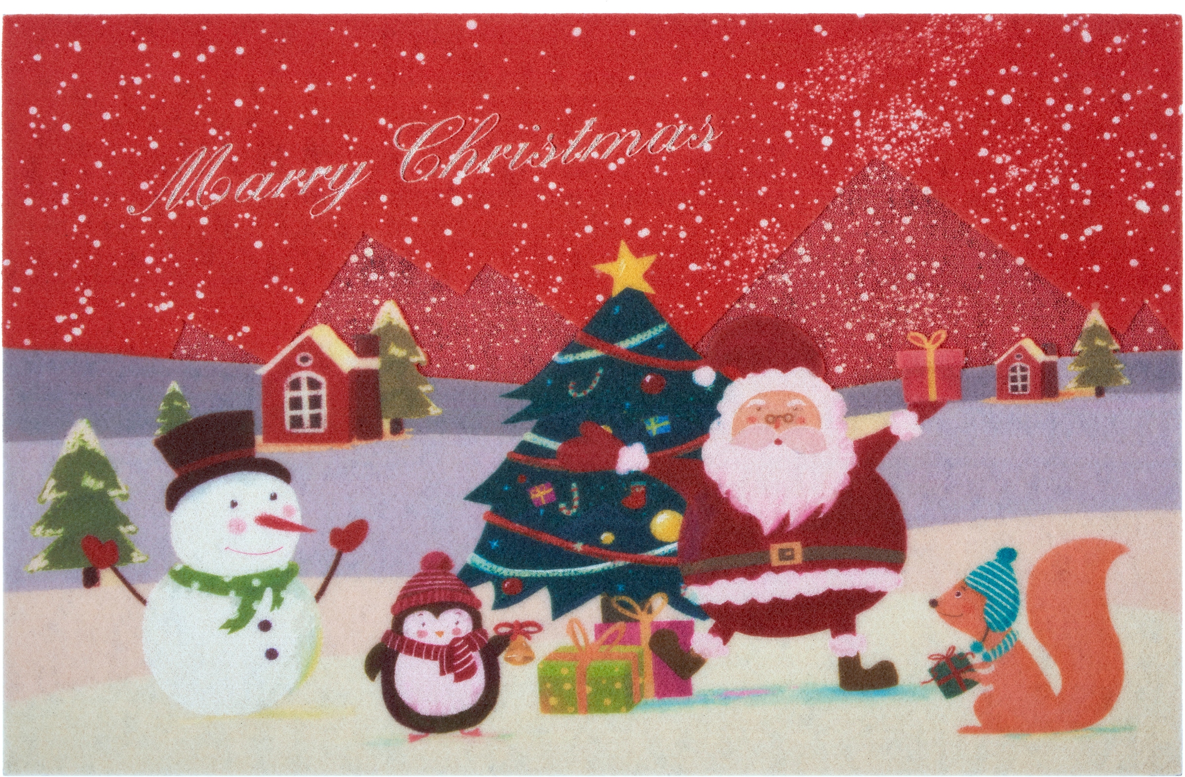 Home affaire Fußmatte »Weihnachten«, rechteckig, mit Spruch, Schrift-Design, Rutschfest, Weihnachten