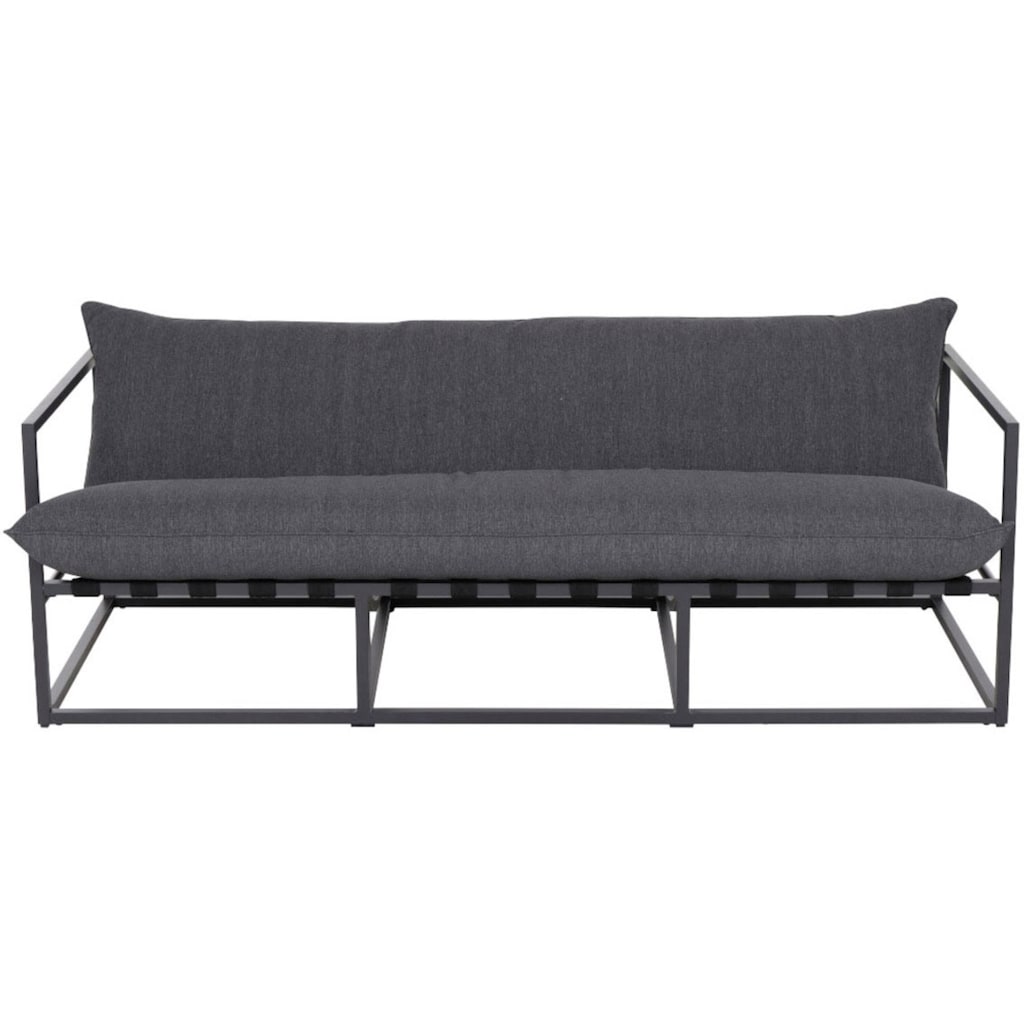 Siena Garden Loungesofa »Monza«, 3-Sitzer Sofa, Aluminiumgestell matt anthrazit, Kissen jeans grey