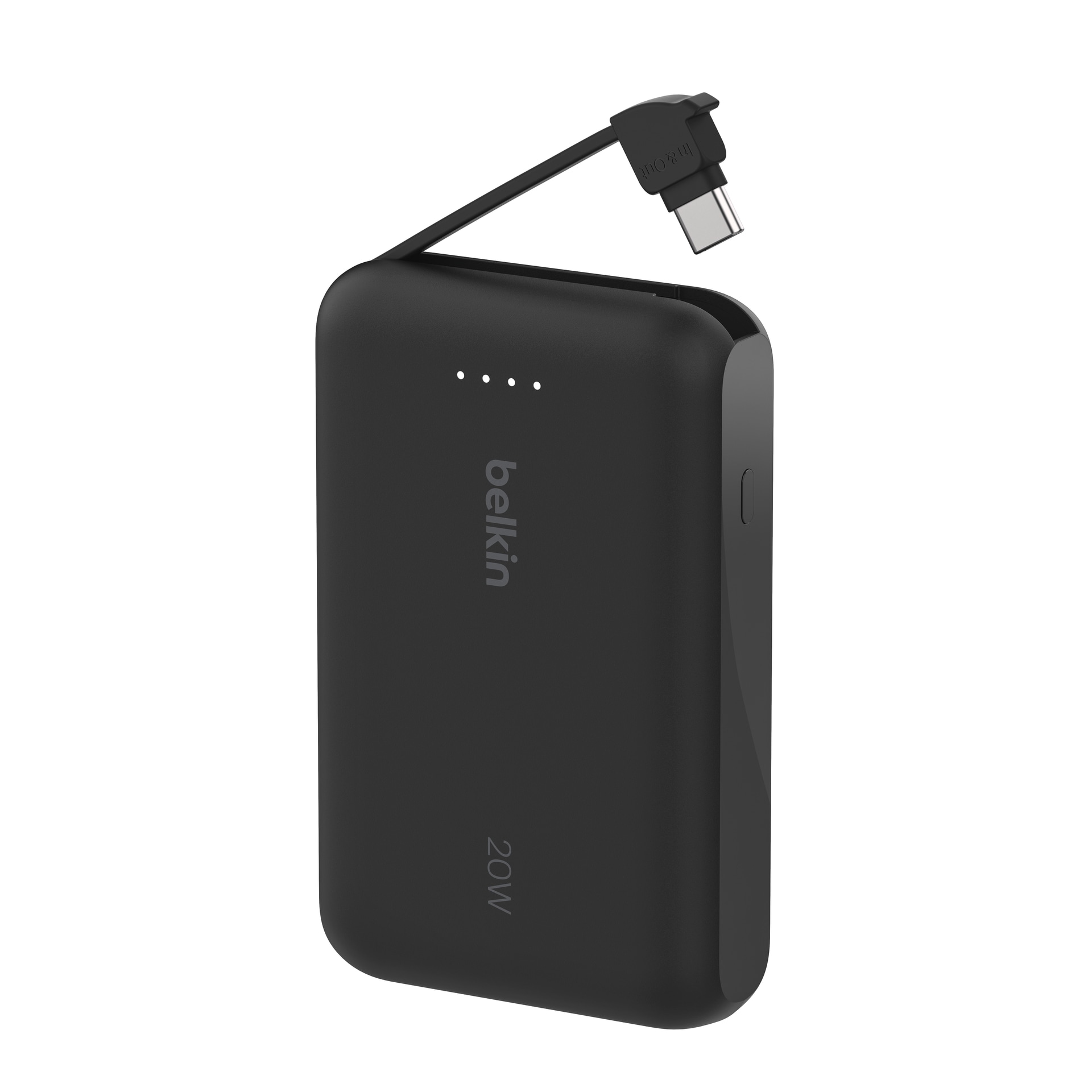 Belkin Powerbank »BoostCharge Power Bank 10K mit integrierten Kabeln«, Belkin BOOST CHARGE Power Delivery Powerbank 10.000mAh, white