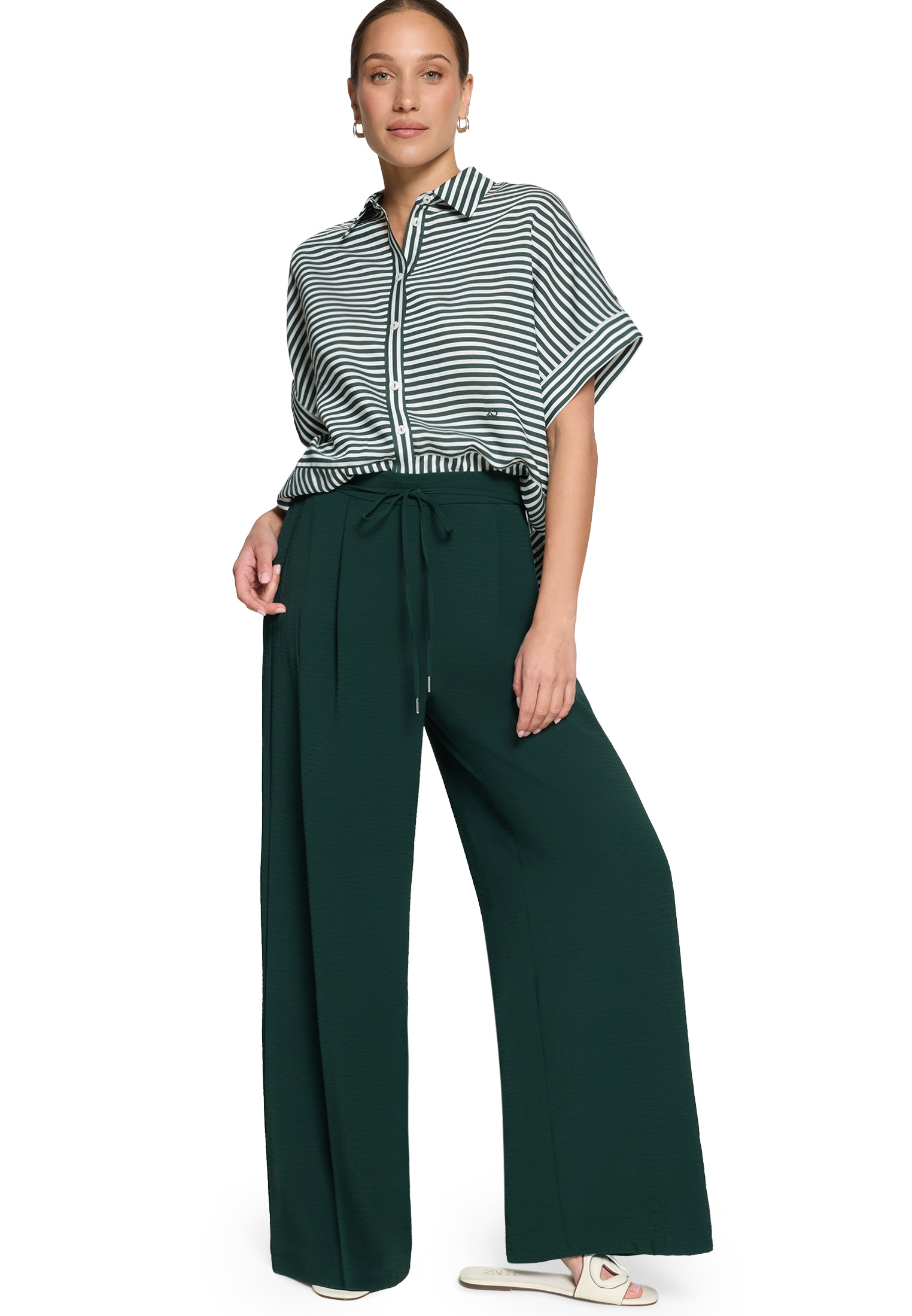 Zero Stoffhose »Hose mit Schlaufe«