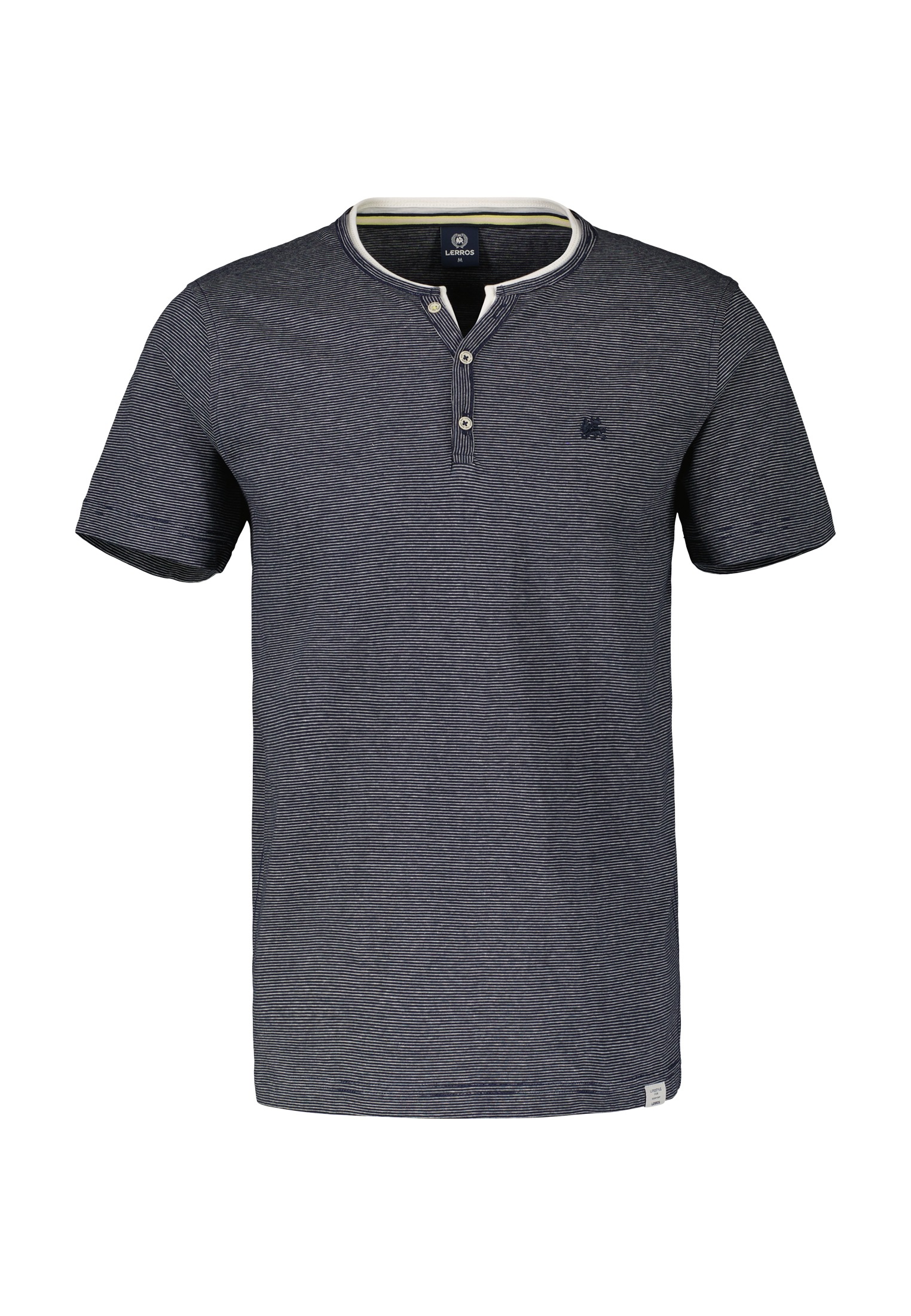 LERROS T-Shirt »LERROS Serafino mit Finelinerstreifen, washed«