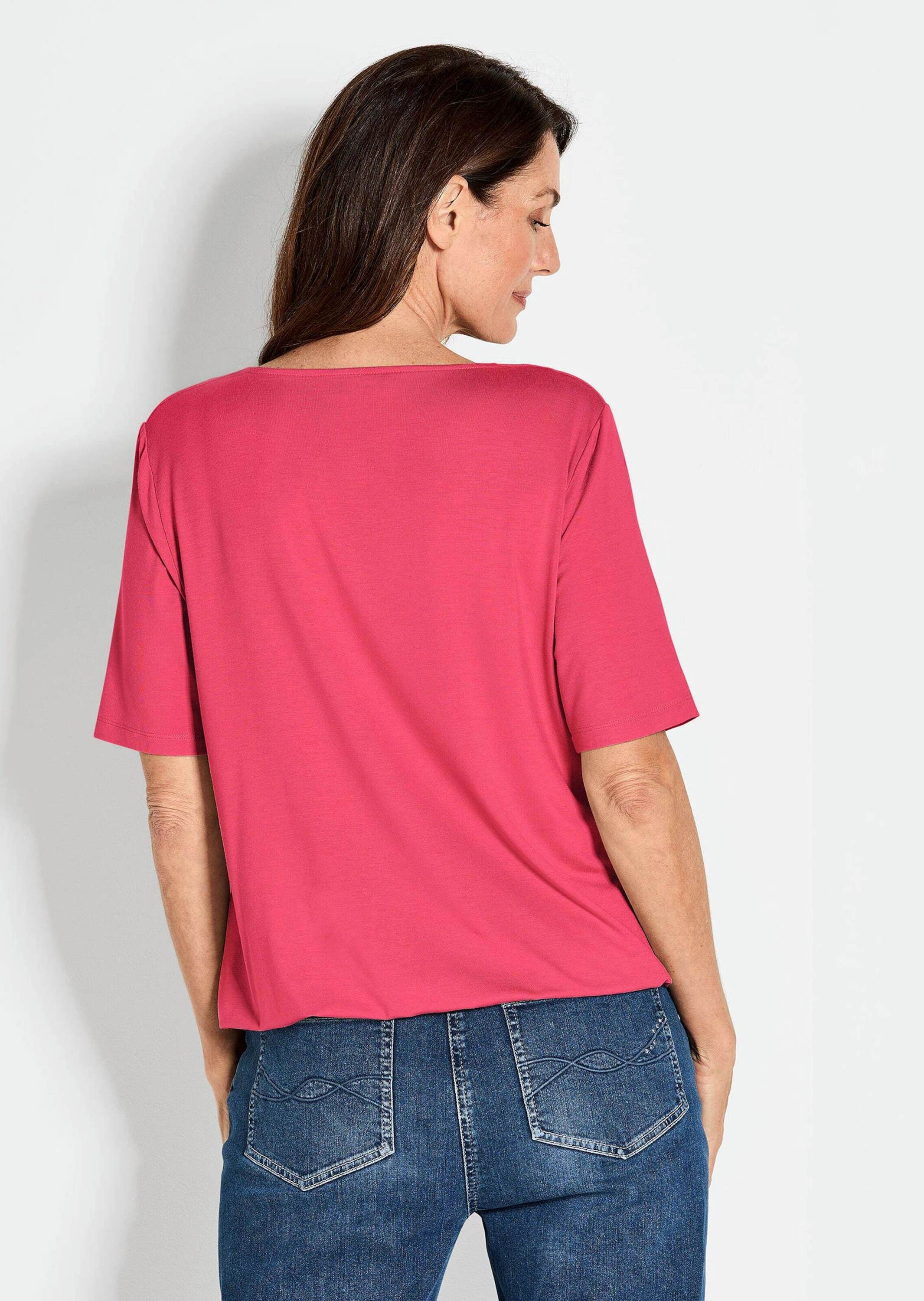 GOLDNER Kurzarmshirt »Shirt« Wasserfallausschnitt