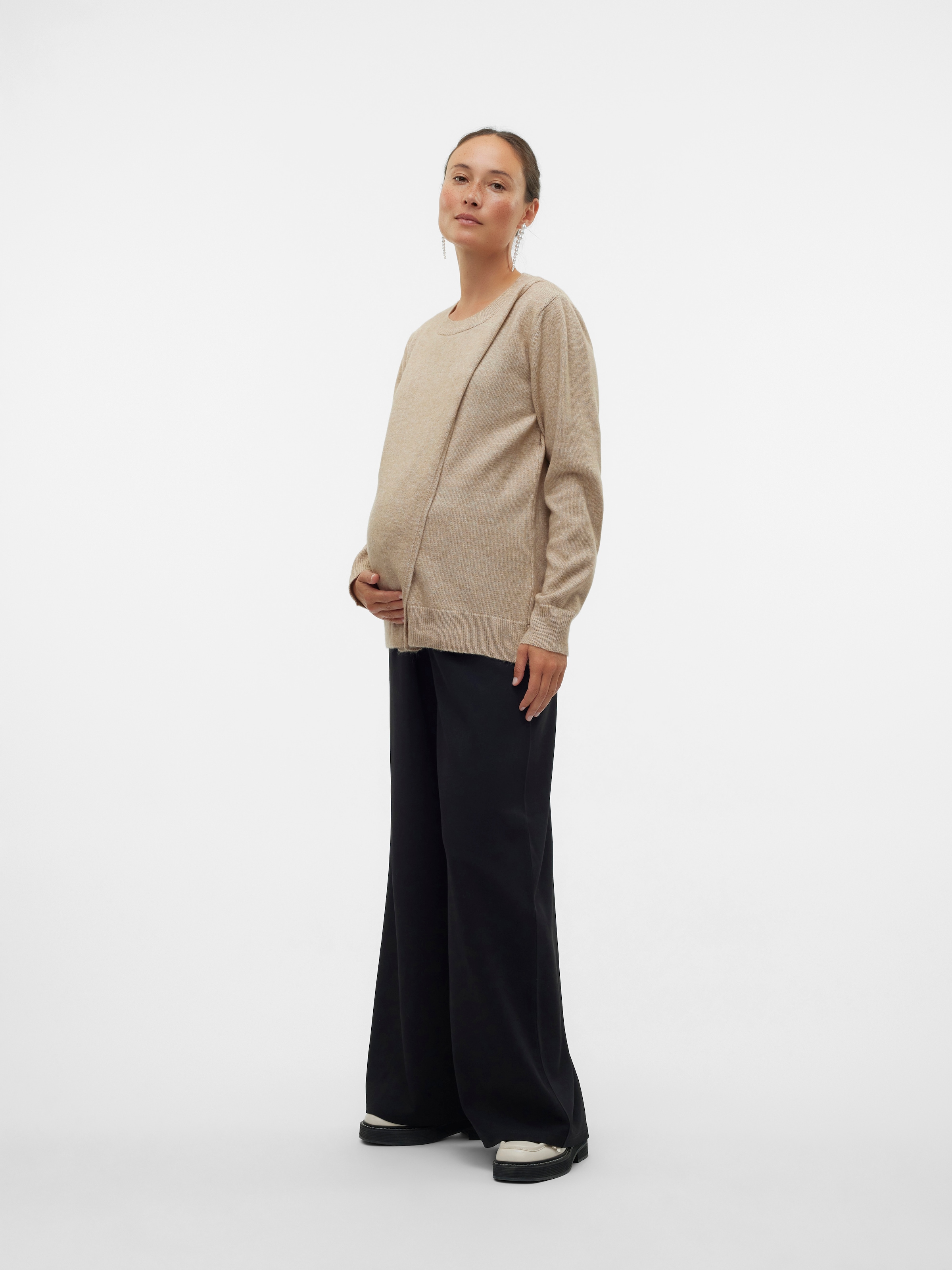 Mamalicious Strickpullover »MLNEWANNE IRIS L/S KNIT TOP 2F NOOS« Kunstfaser, regular fit