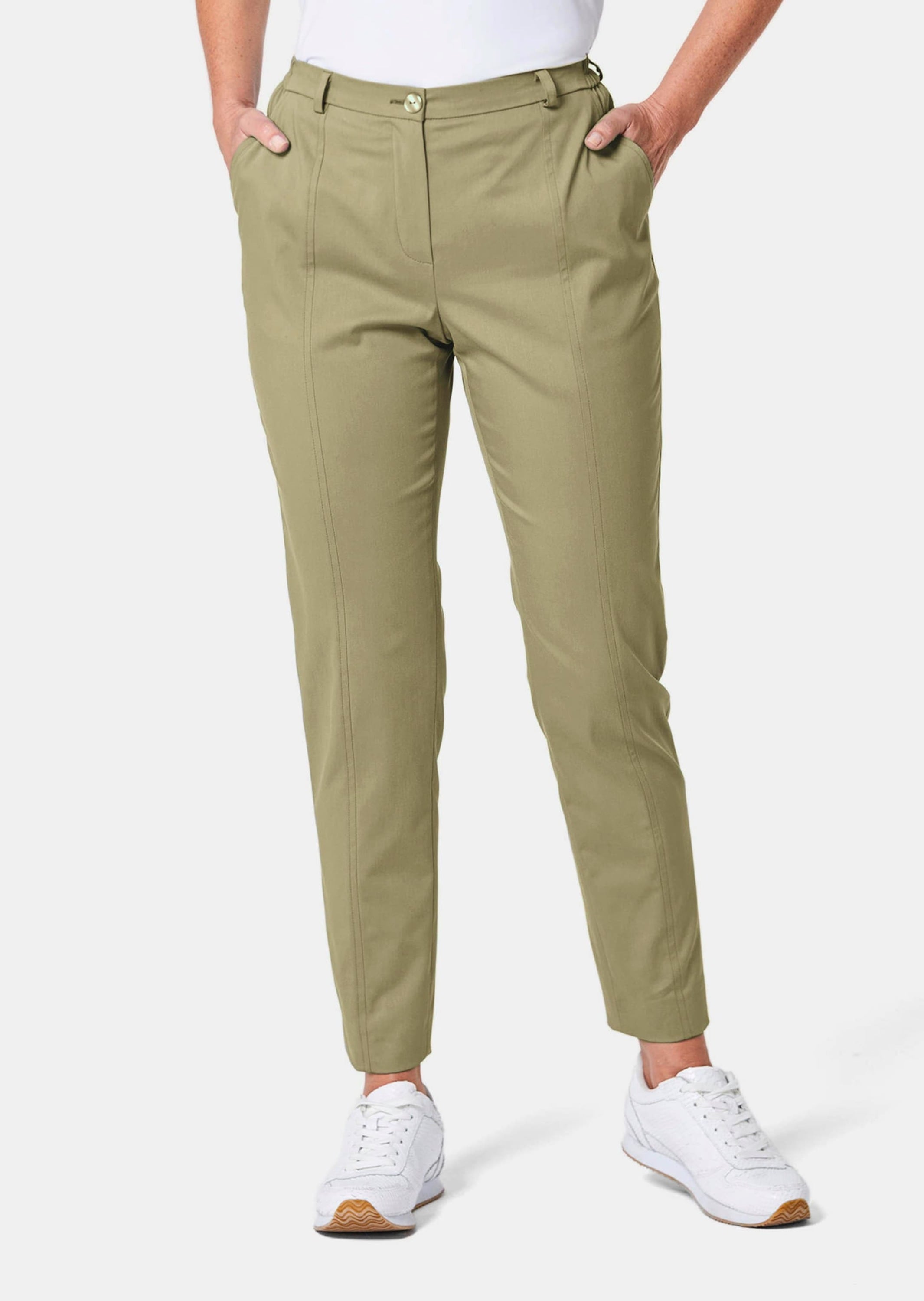 GOLDNER Stoffhose »Satinhose Carla Sportive Hose Carla aus trageangenehmen Satin«