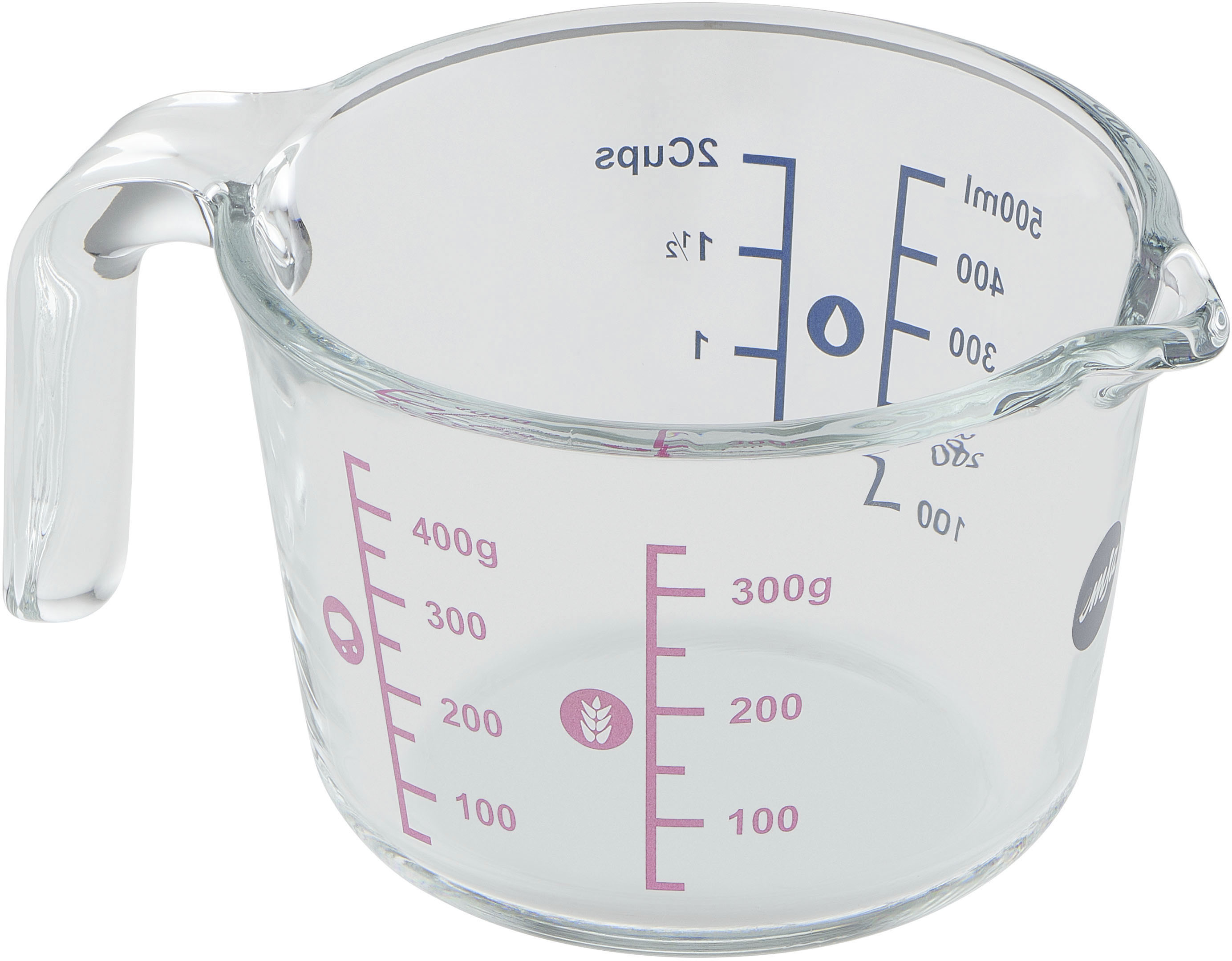 Messbecher »Prep&Bake«, Glas, (1), doppelte Skalierung f. feste & flüssige Zutaten,...