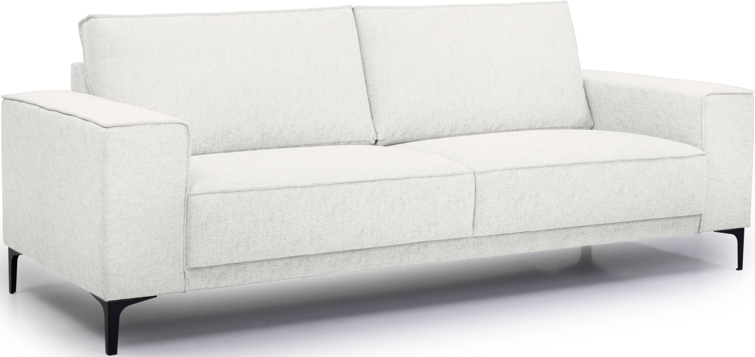 Places of Style 3-Sitzer »3er Sofa Oland, Struktur, Flachgewebe, Luxus-Microfaser, Boucle«, 224 cm, Wellenunterfederung, Skandi-Design, Metallfüße