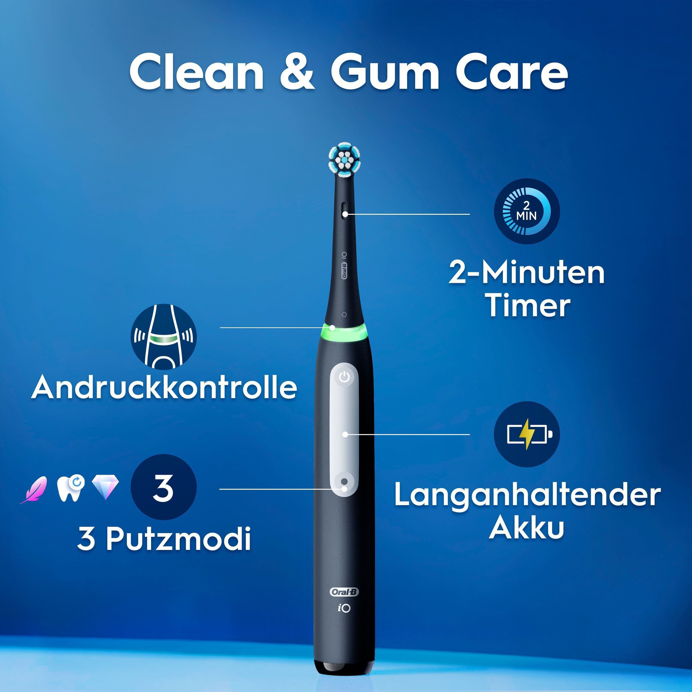 Oral-B Elektrische Zahnbürste »iO Series 3« 1 Stk. Aufsteckbürsten Magnet-Technologie