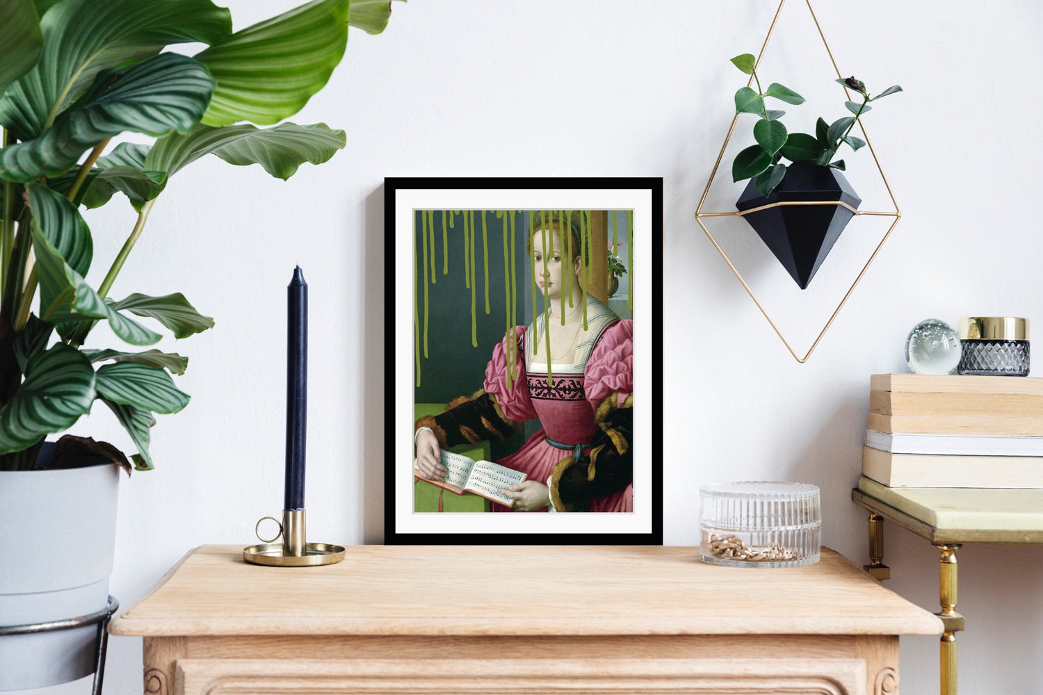queence Bild »Lindsay mit Farbklecks«, Frau-Historische Persönlichkeiten-Bilder von Frauen-Kunst-Gemälde, HD Premium Poster-Druck inkl. Holzrahmen