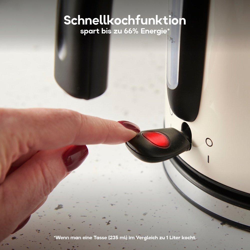 RUSSELL HOBBS Wasserkocher »Colours Plus+ Jasmine 28510-70« 1,7 l 2400 W Edelstahl, Schnellkochfunktion, Perfect-pour-Ausgustülle, Kalkfilter