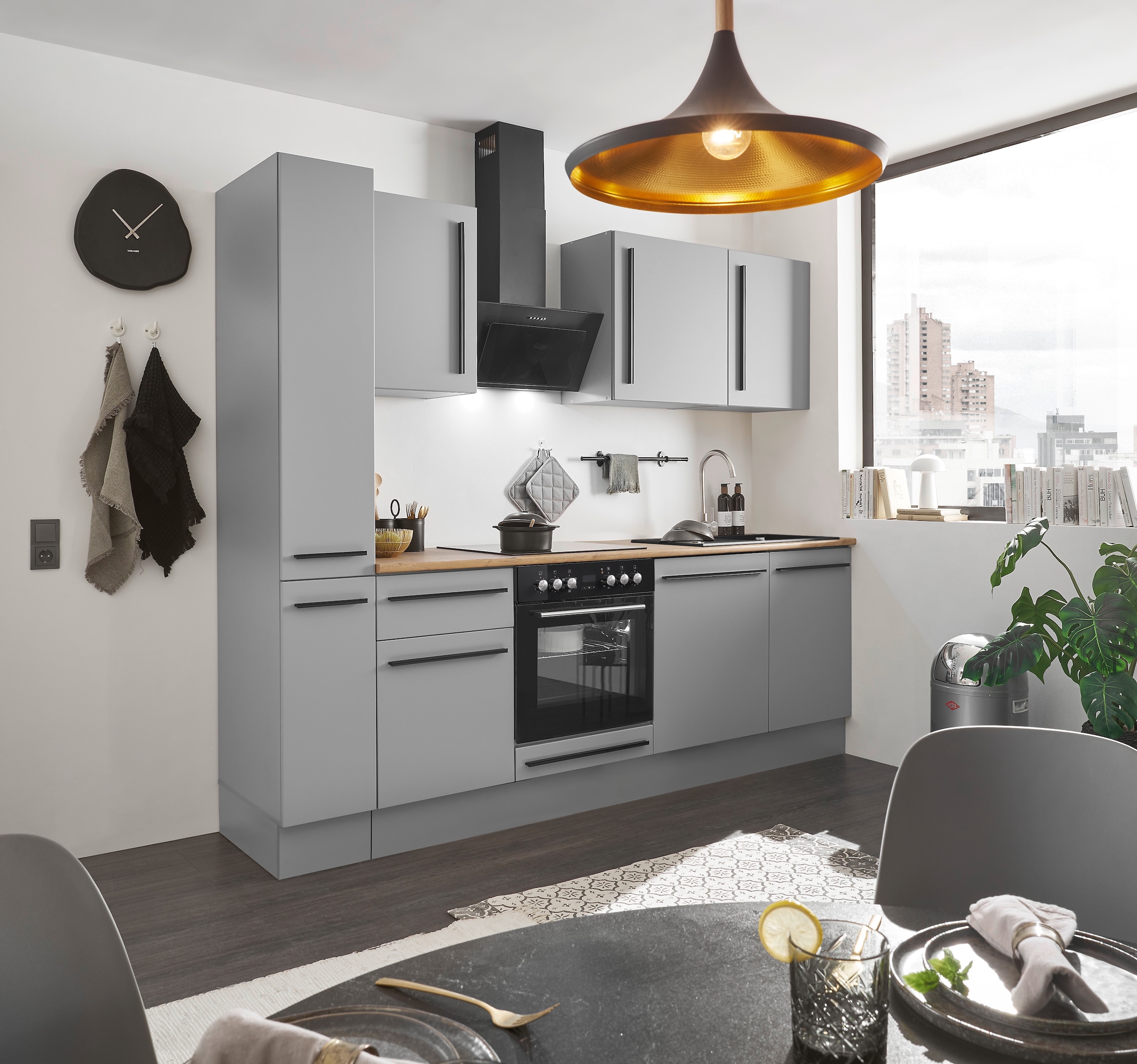 BASIC by Balculina Winkelküche »Denver, Küche BxHxT 250 x 211 x 60«, Breite 250 cm, wahlweise mit E-Geräten und Induktion
