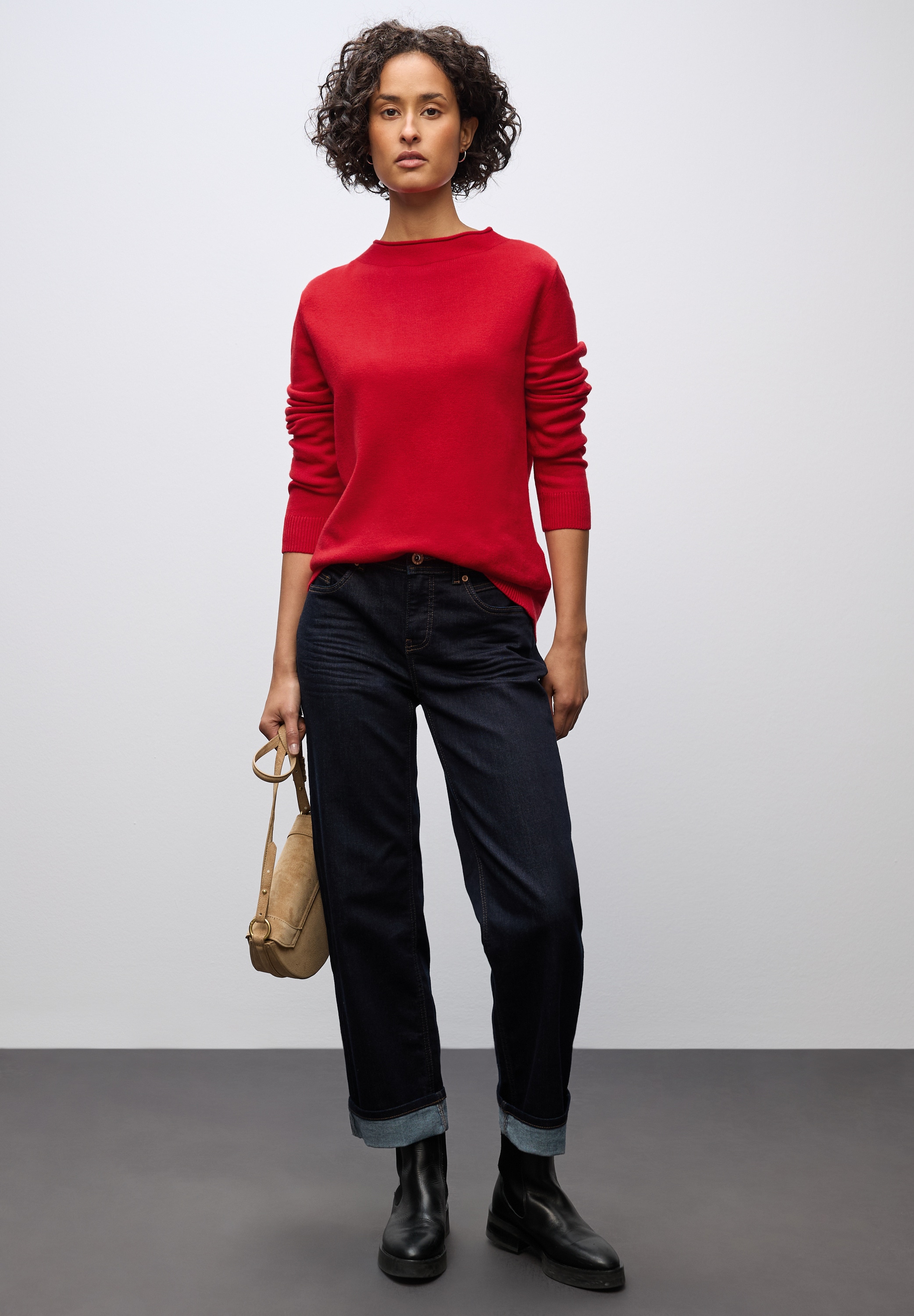 STREET ONE Strickpullover mit feiner Rollkante