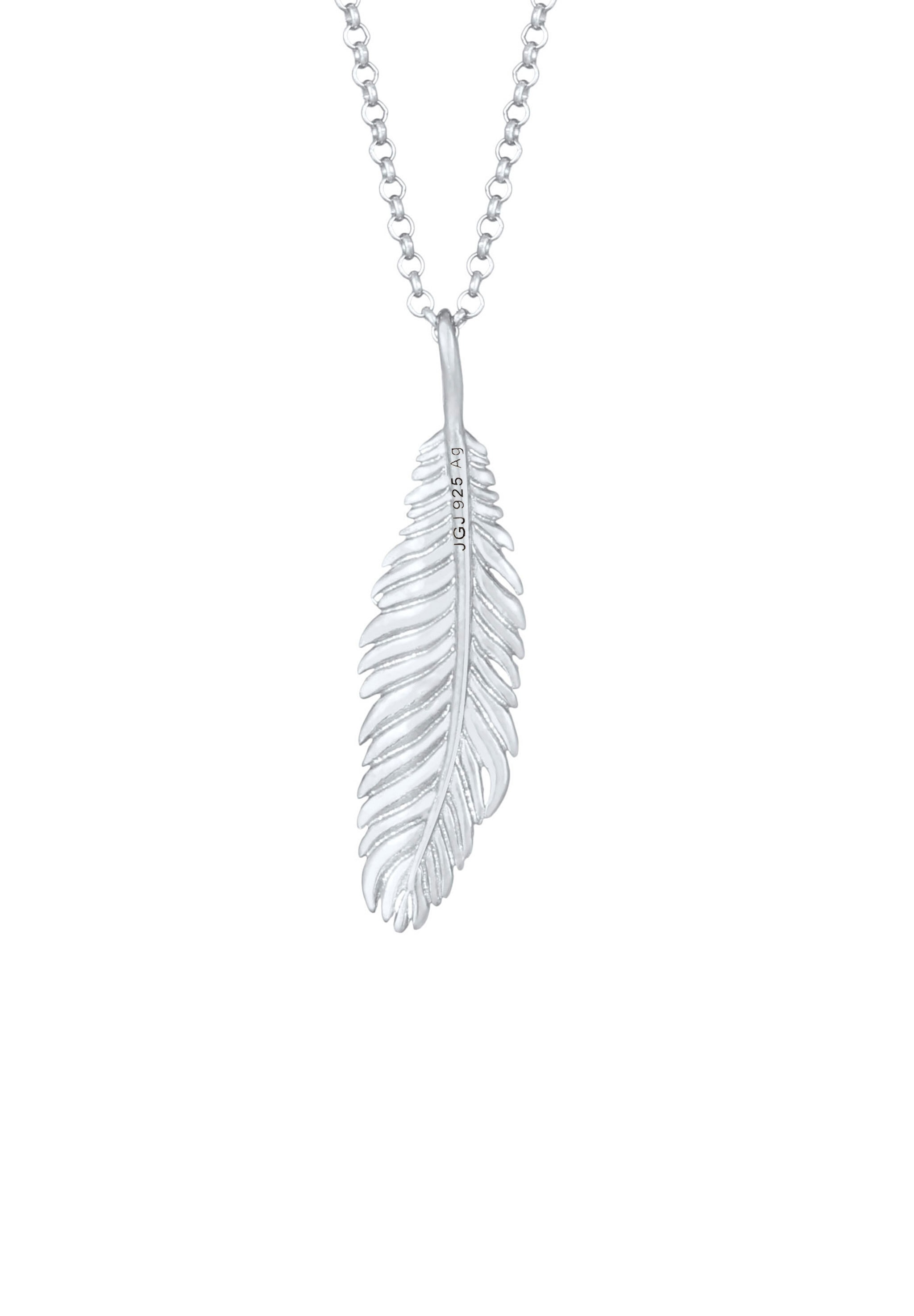 Kuzzoi Kette mit Anhänger »Halskette Herren Feder Vogel 925 Silber«