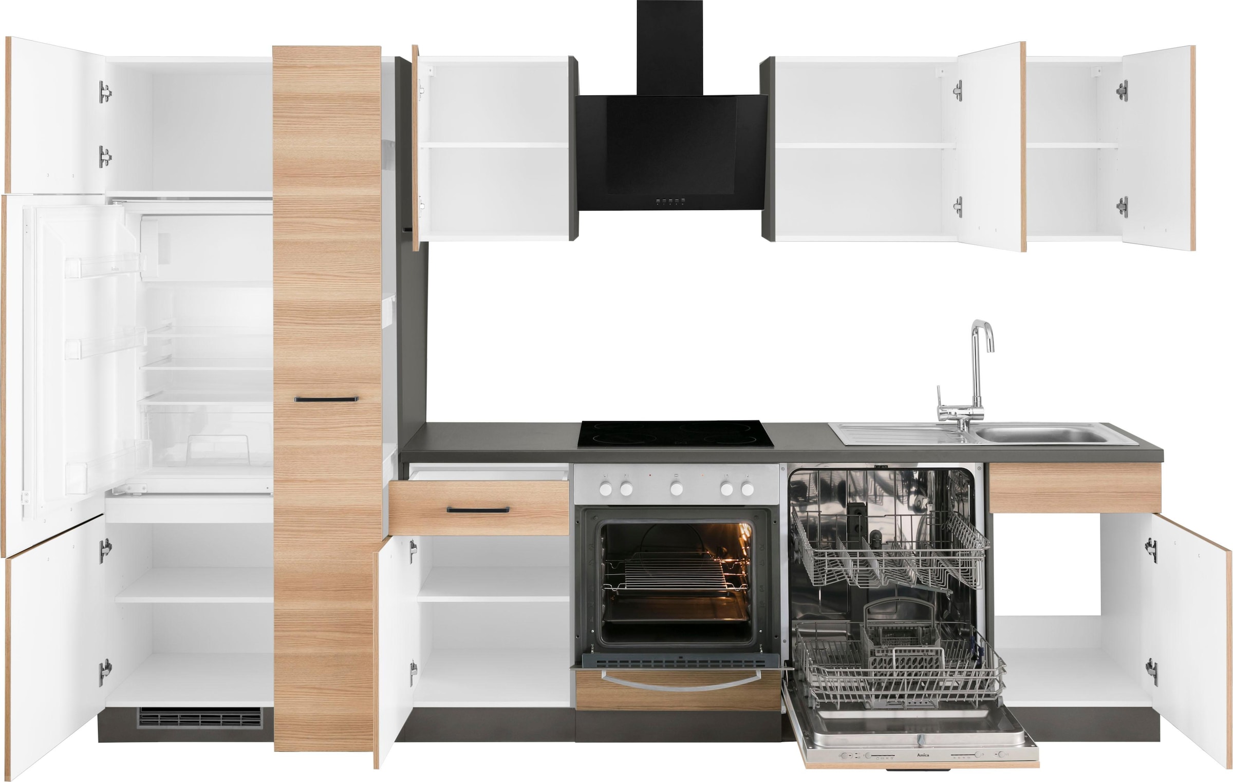 wiho Küchen Küchenzeile »Esbo«, ohne E-Geräte, Breite 220 cm bestellen im  OTTO Online Shop | Vorratsschränke