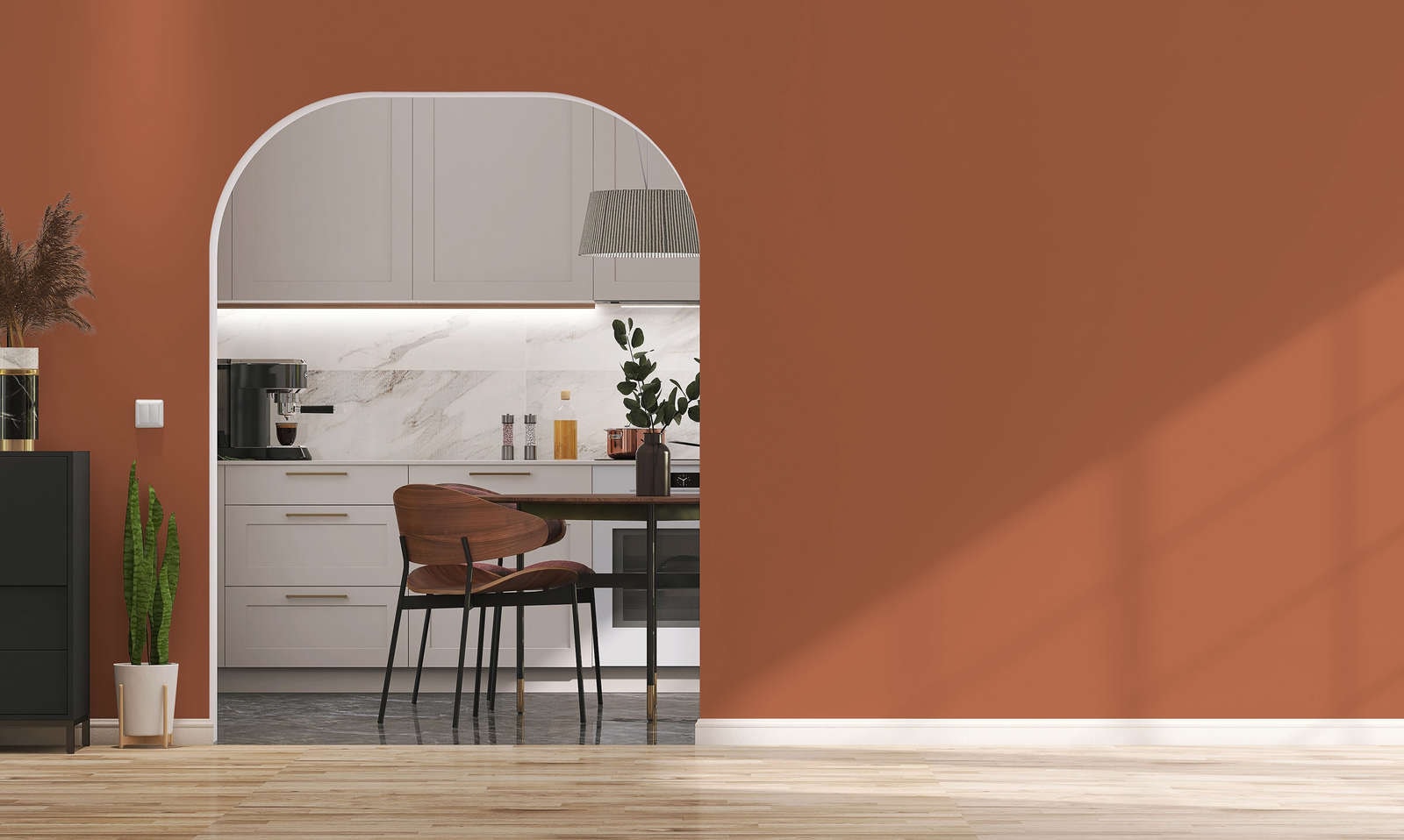A.S. Création »Premium Innenwandfarbe PURO Tuchmatt dusty orange« ideal für Wohnzimmer, Schlafzimmer, Flur und Küche, Farbwelt Orange