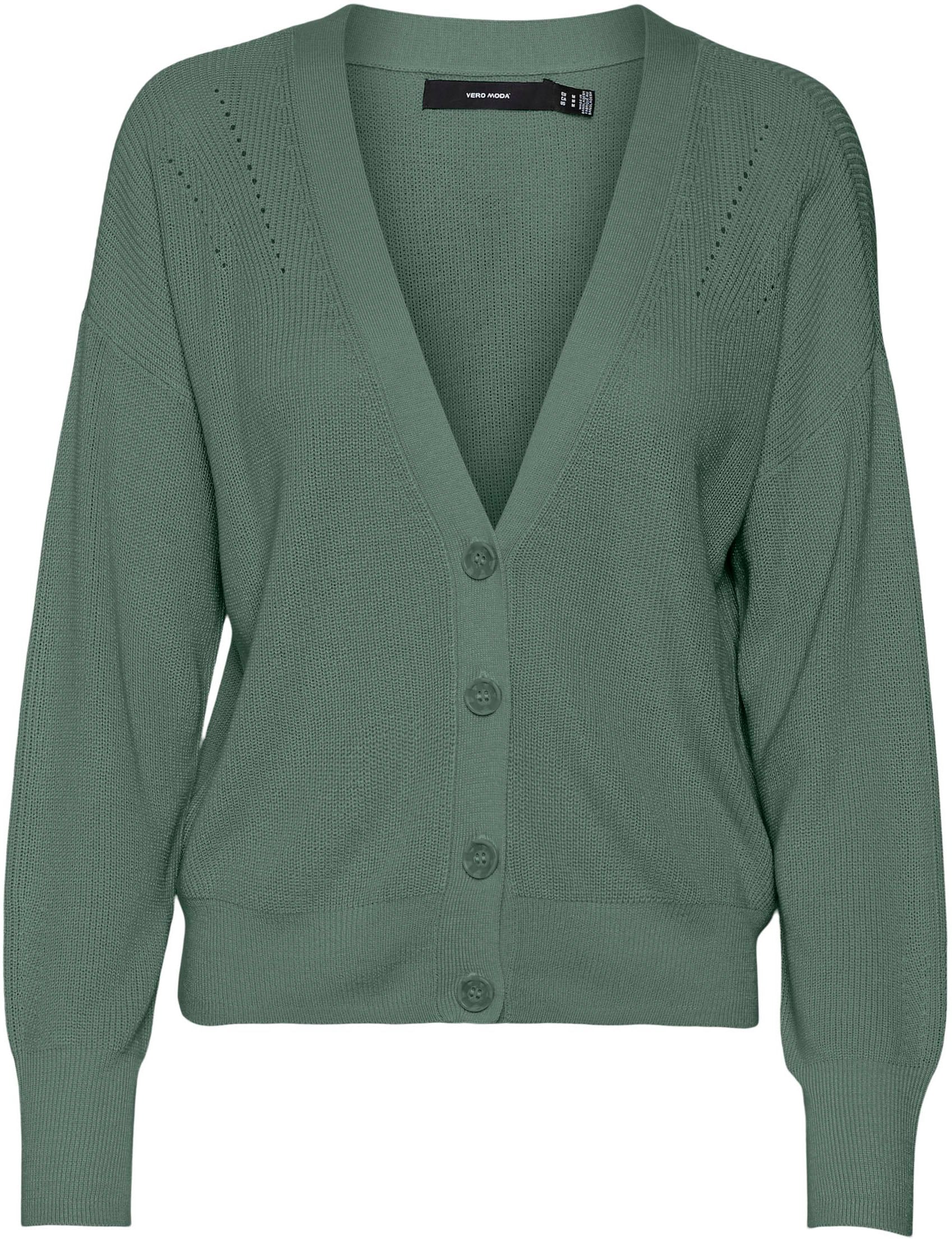 Vero Moda Strickjacke »VMNEWLEXSUN LS SHORT V-NECK CAR GA NOOS« mit Knopfleiste