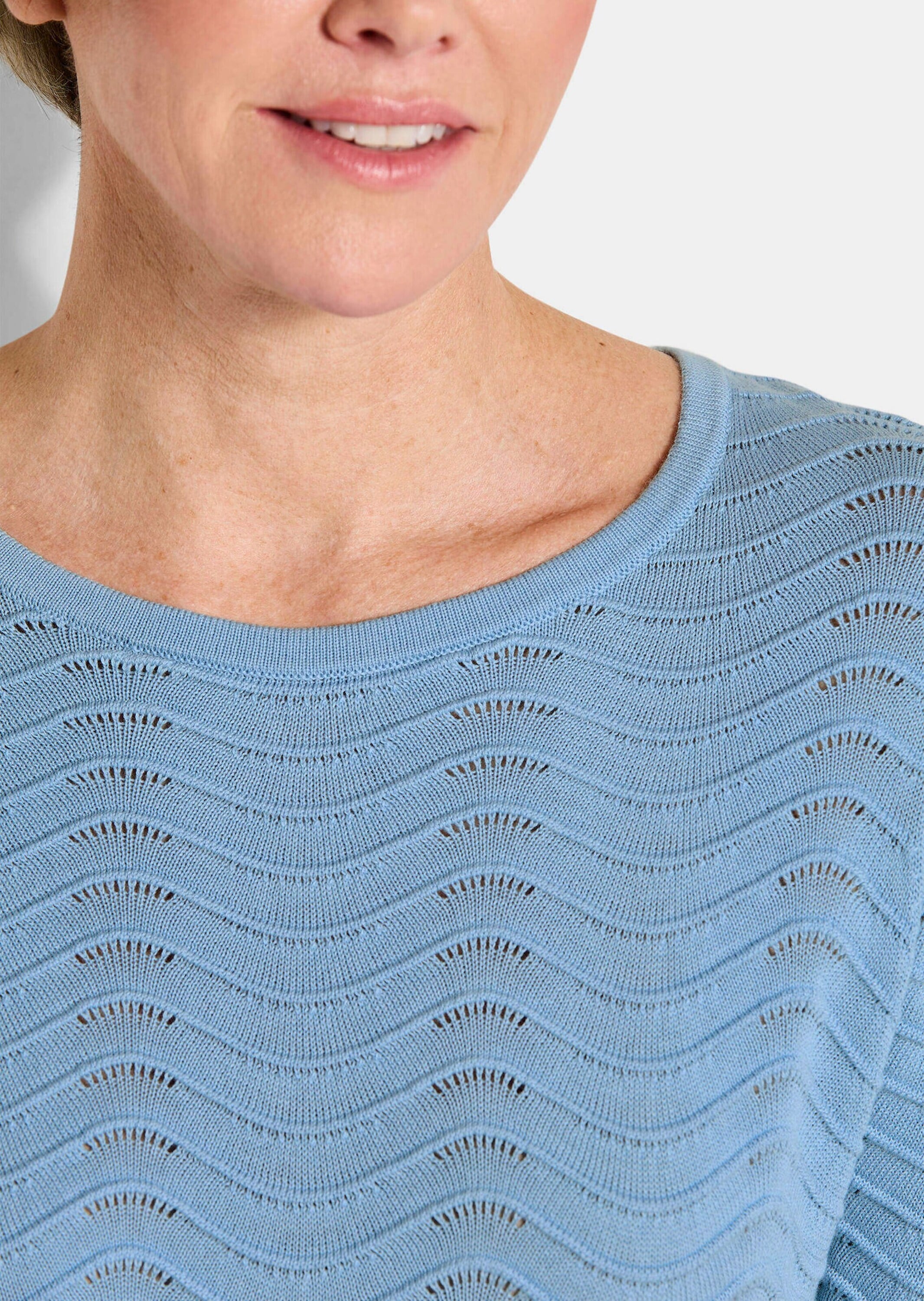 GOLDNER Rundhalspullover »Sommerpullover mit Wellenstruktur« moderner Wellenstrick