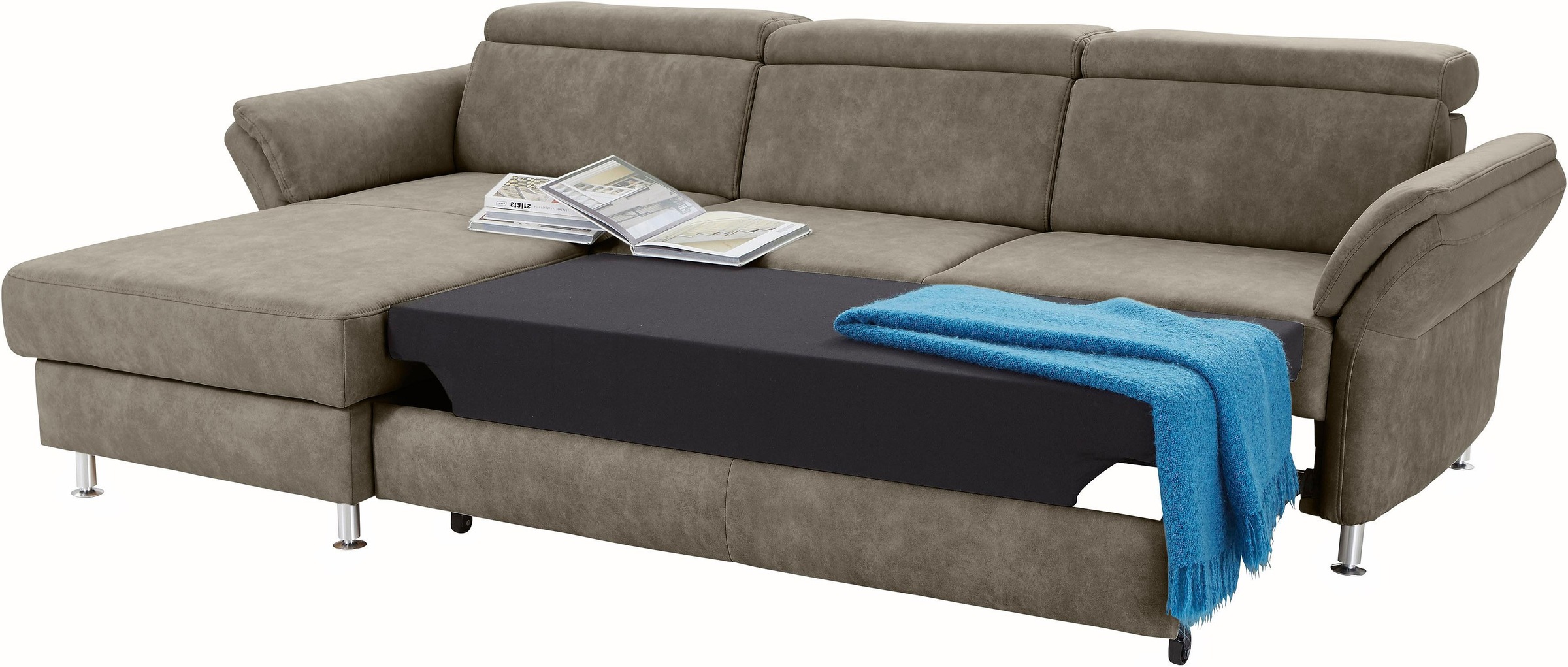 sit&more Ecksofa »Avignon L-Form«, Kopfteilverstellung, wahlweise mit Bettfunktion und Bettkasten