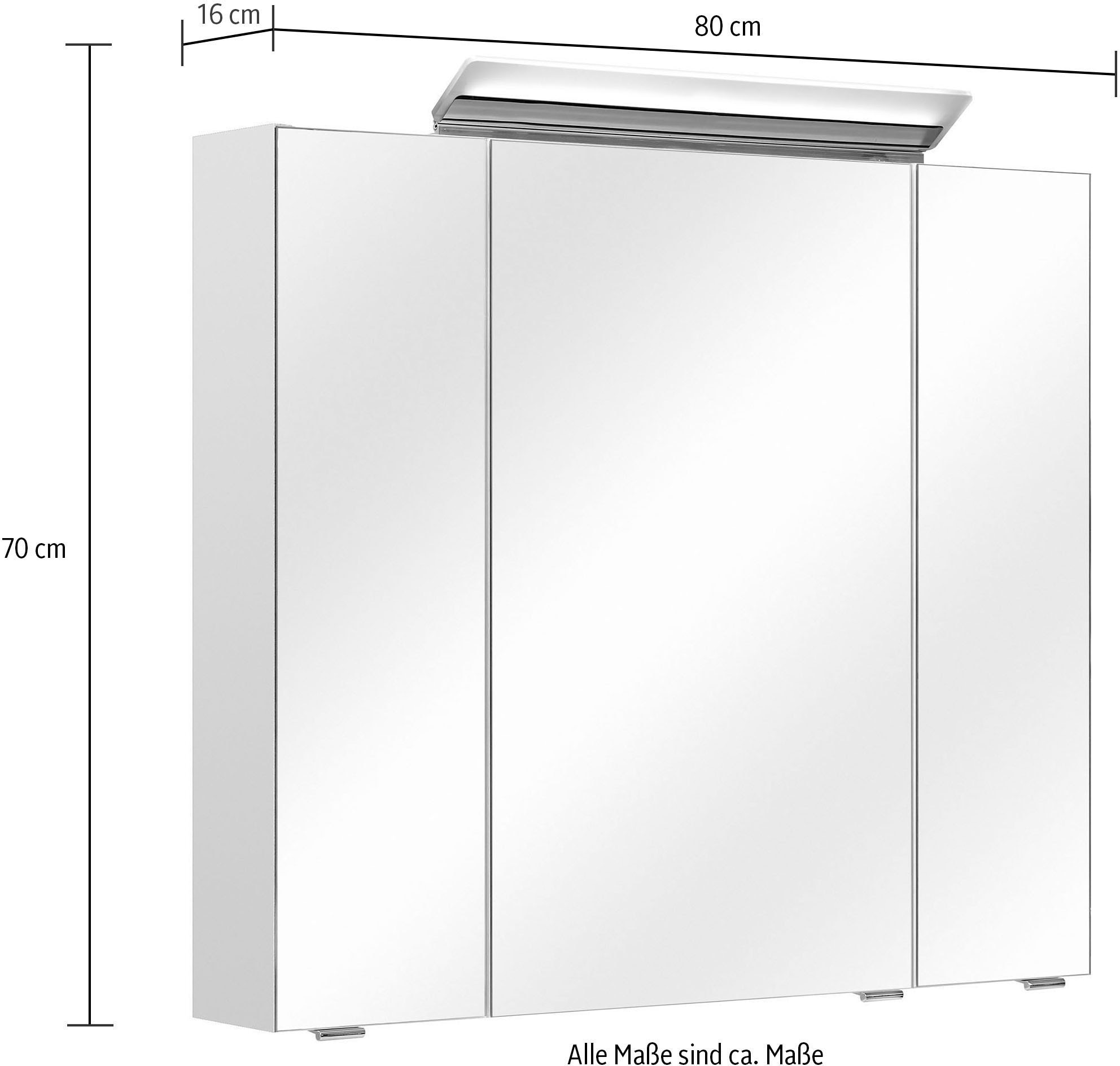 Saphir Badmöbel-Set »Quickset 341 3-teilig, Keramik-Waschtisch und LED-Spiegelschrank« Set, 3 Stk. tlg.