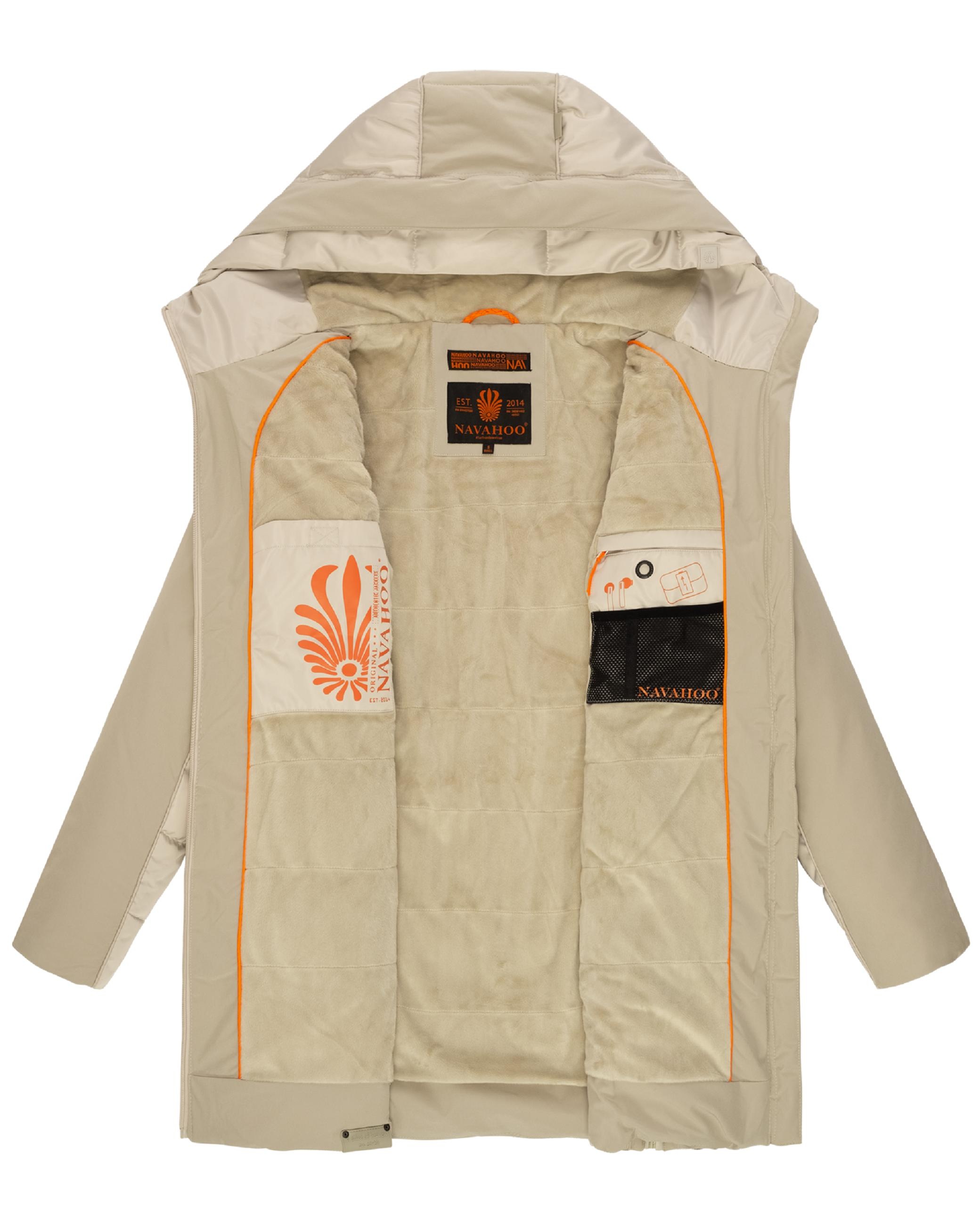 Navahoo Steppjacke »Steppjacke Samtkätzchen«, mit Kapuze, Modischer, gesteppter Damen Winter Kurzmantel