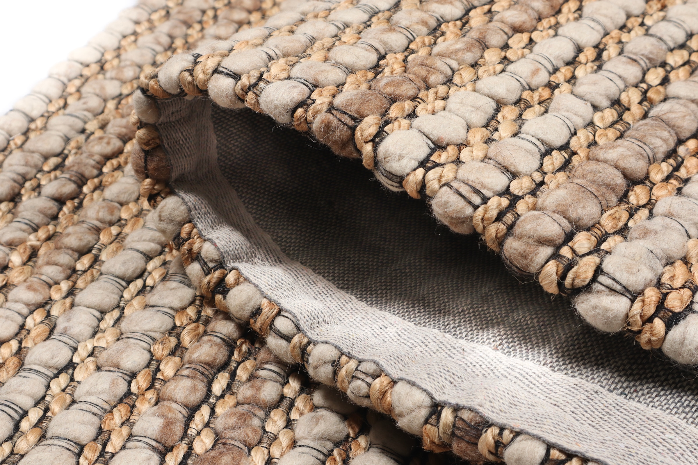 my home Hochflor-Teppich »Leevy«, rechteckig, 25 mm Höhe, Handwebteppich, Wolle, Robust und Langlebig