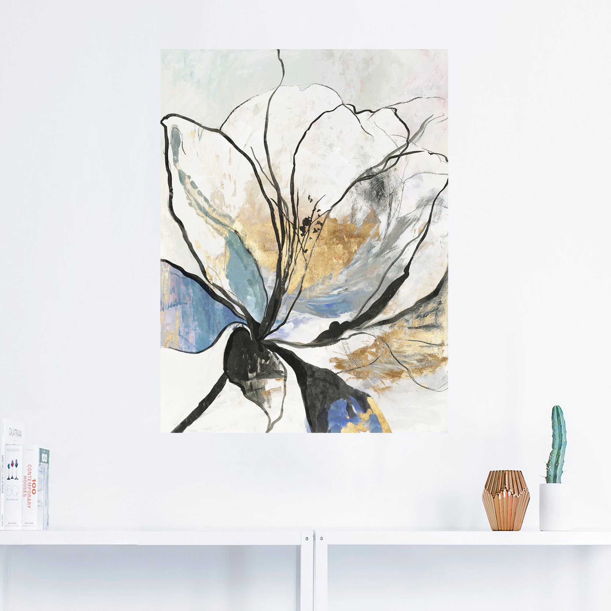 Artland Wandbild »Umrissenes Blumenmuster I«, Blumenbilder, (1 St.), als Alubild, Outdoorbild, Leinwandbild, Poster, Wandaufkleber