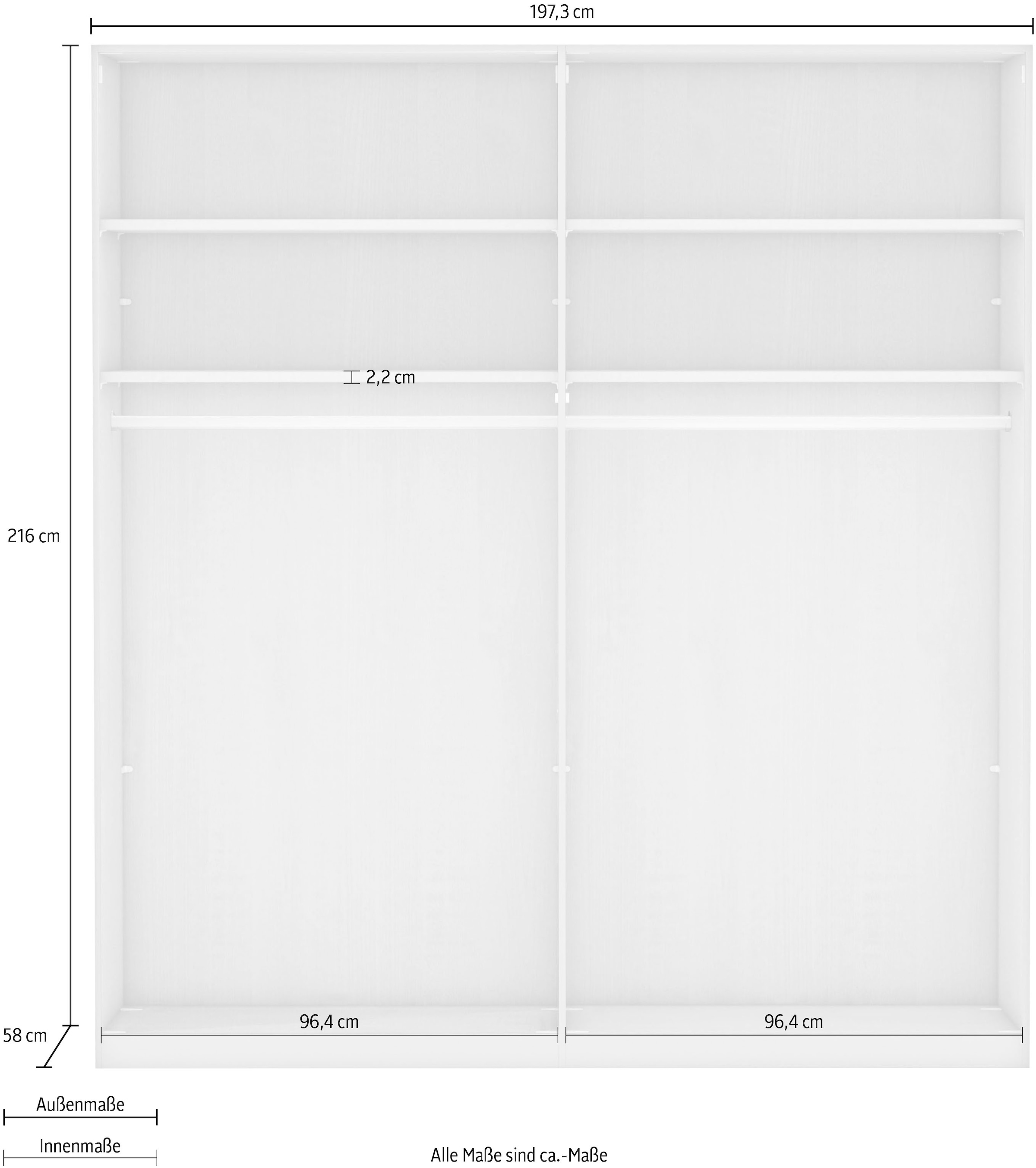 WIEMANN Drehtürenschrank »Barcelona« mit Spiegelfront und schmaler Bauchbinde