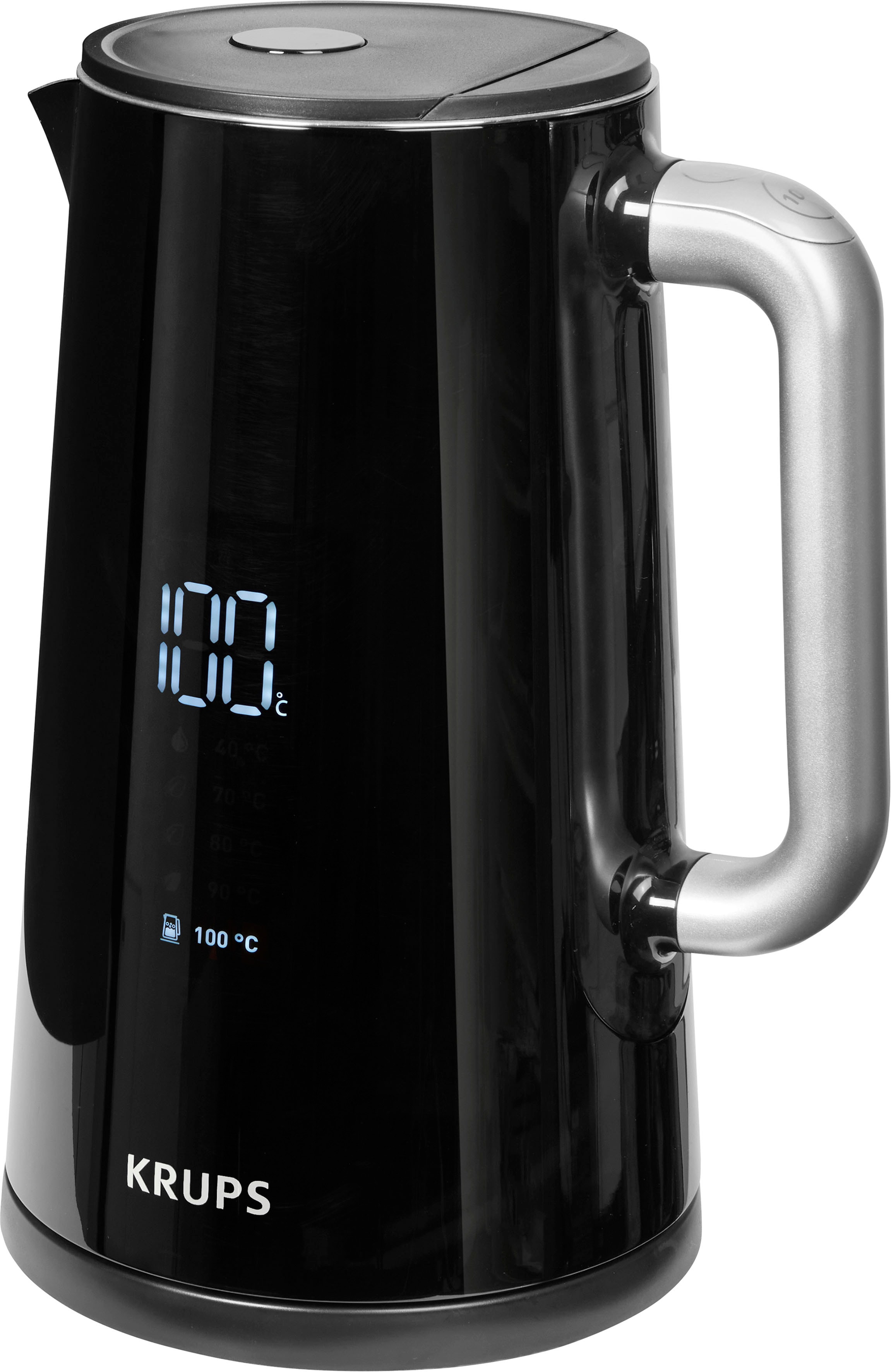 Krups Wasserkocher »BW8018 Smart'n Light« 1,7 l 1800 W Digitalanzeige, 5 Temperaturstufen, 360°-Sockel, Abschaltautomatik in schwarz
