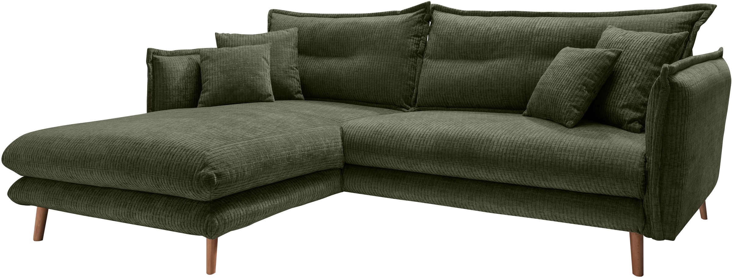 Home affaire Ecksofa »Lazio modern und bequem, schmale Armlehnen, tolle Detailverarbeitung« zwei verschiedene Fußfarben wählbar