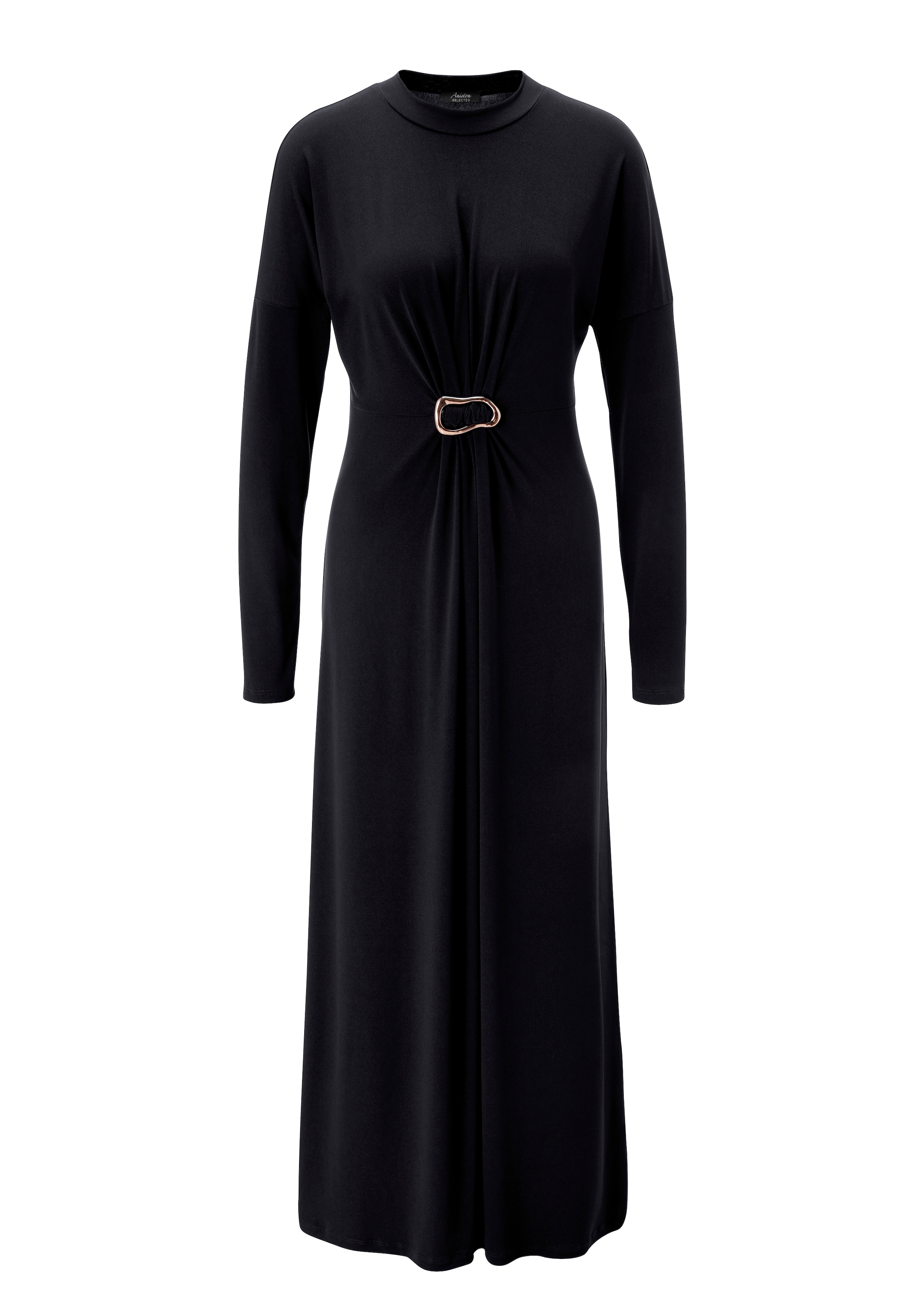 Aniston SELECTED Maxikleid schmeichelnde Raffung mit dekorativer Brosche - NEUE KOLLEKTION